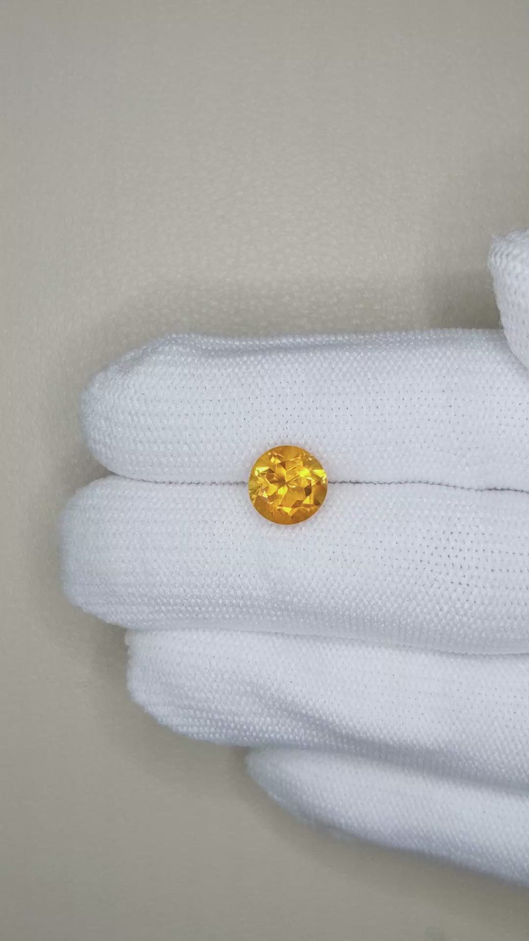 2.19 Ct. Orangish Yellow Citrine from Madagascar Size Video