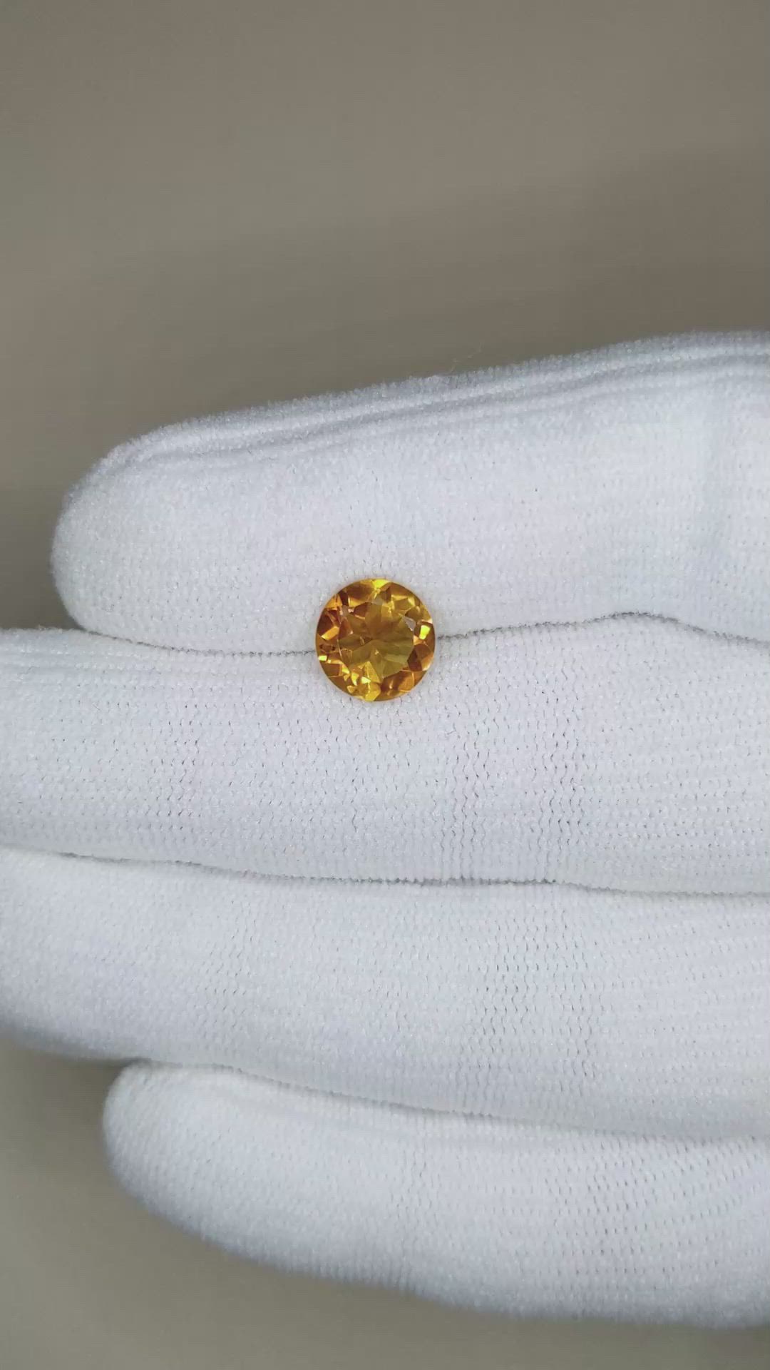 1.74 Ct. Yellowish Brown Citrine from Madagascar Size Video