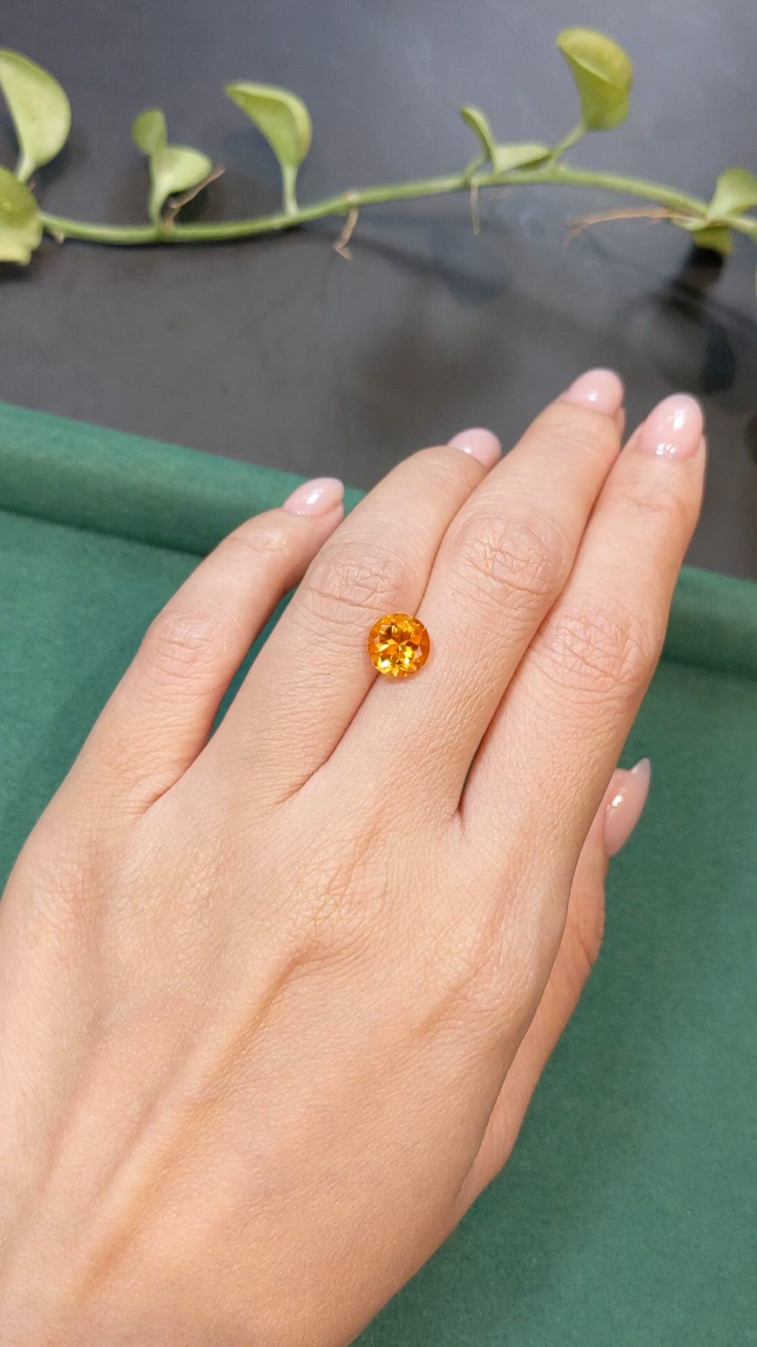 1.83 Ct. Yellowish Orange Citrine from Madagascar Size Video