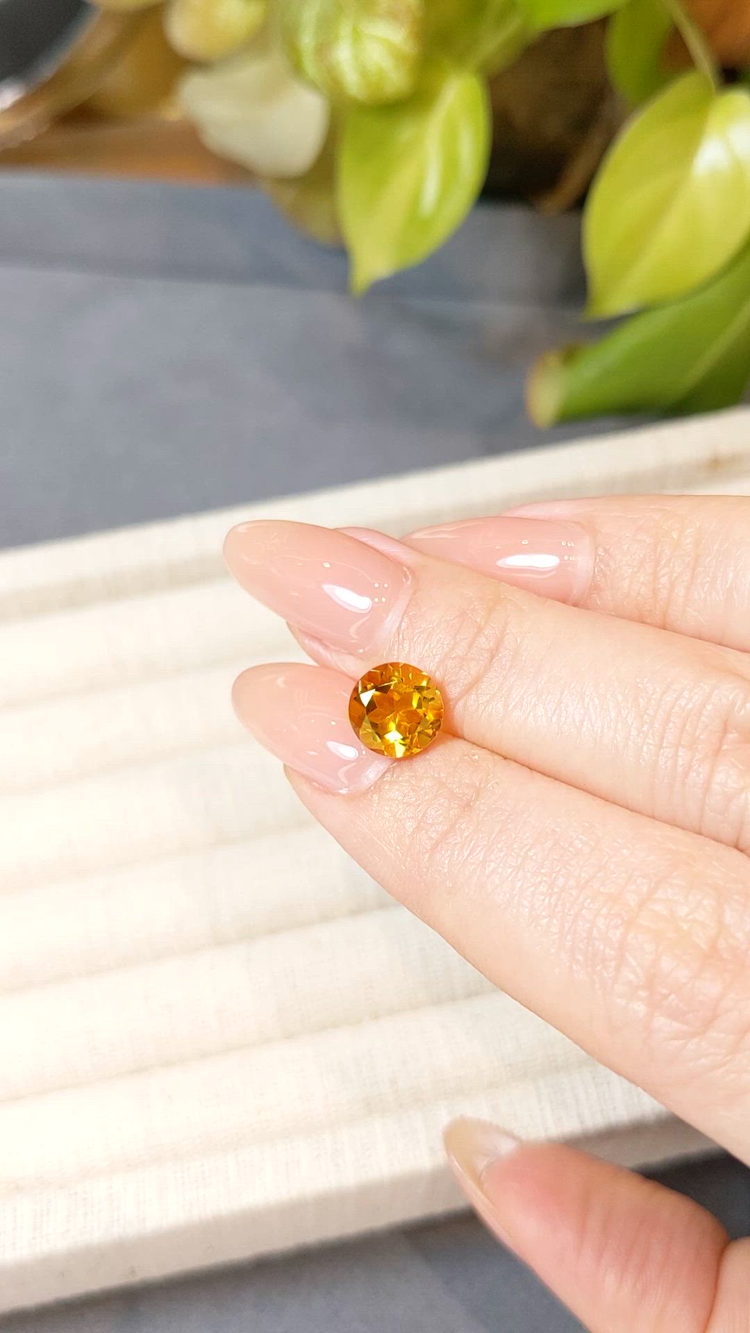 1.95 Ct. Orangish Yellow Citrine from Madagascar Size Video