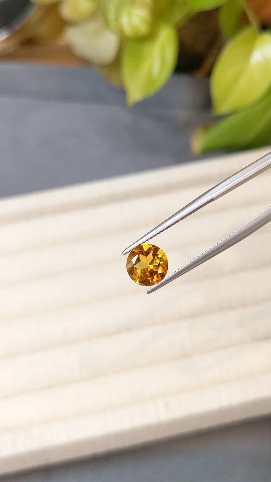 1.95 Ct. Orangish Yellow Citrine from Madagascar Size Video