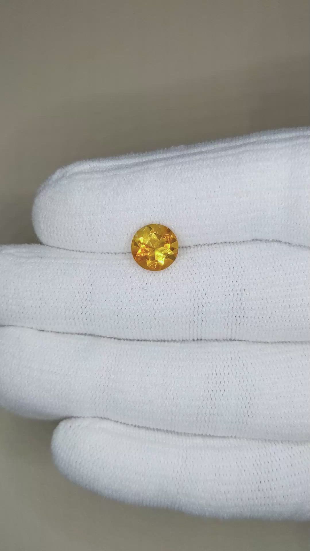 1.95 Ct. Orangish Yellow Citrine from Madagascar Size Video