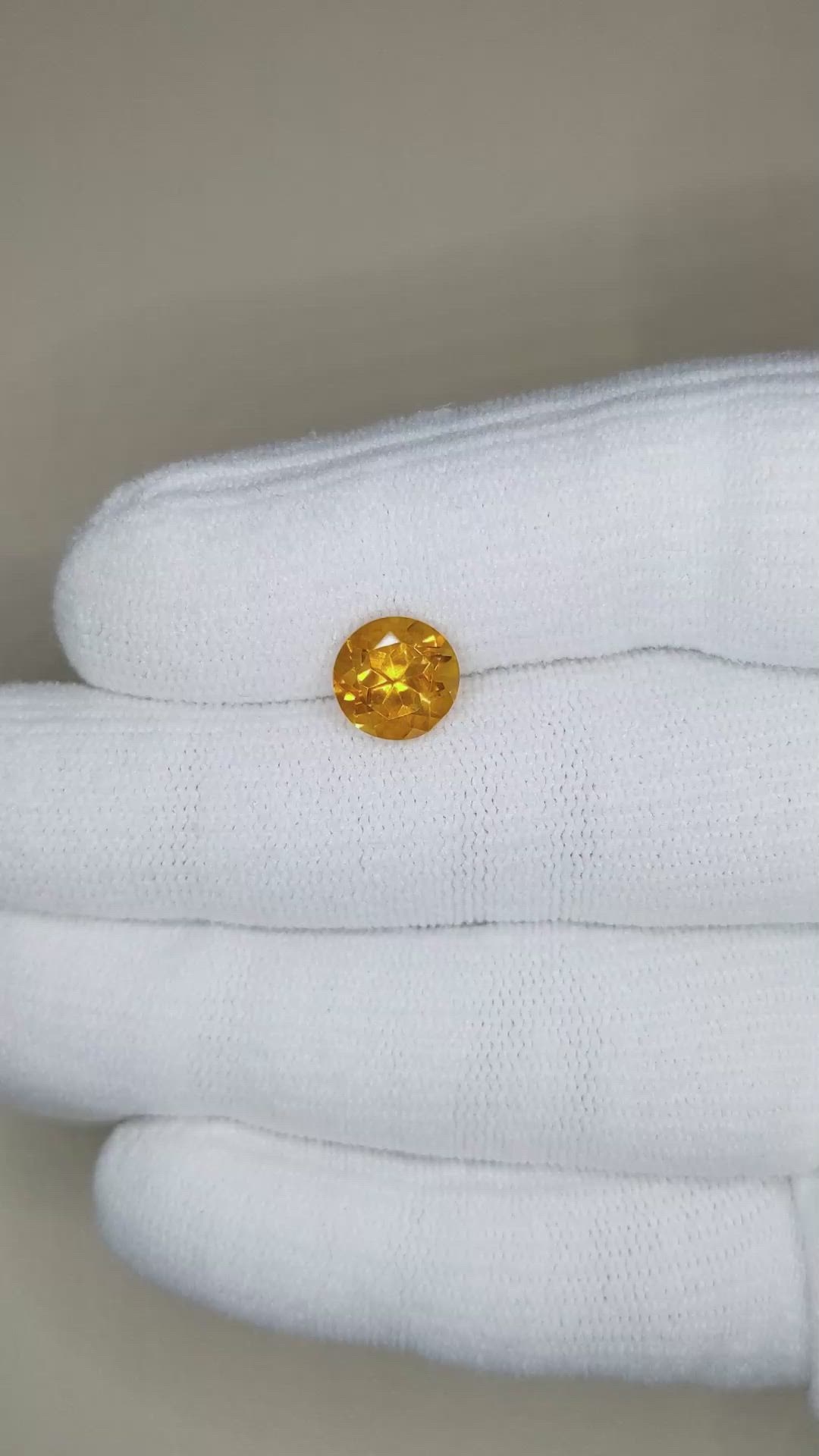 2.16 Ct. Yellowish Orange Citrine from Madagascar Size Video