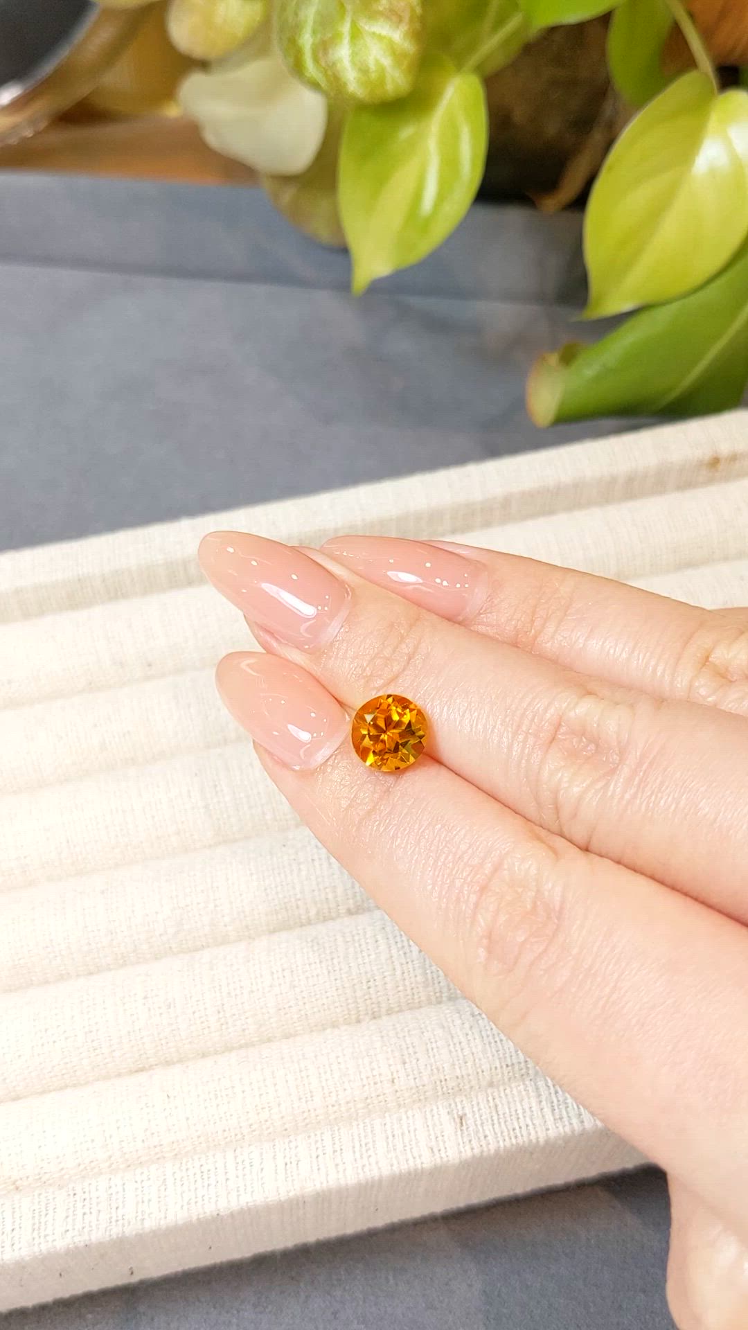2.16 Ct. Yellowish Orange Citrine from Madagascar Size Video