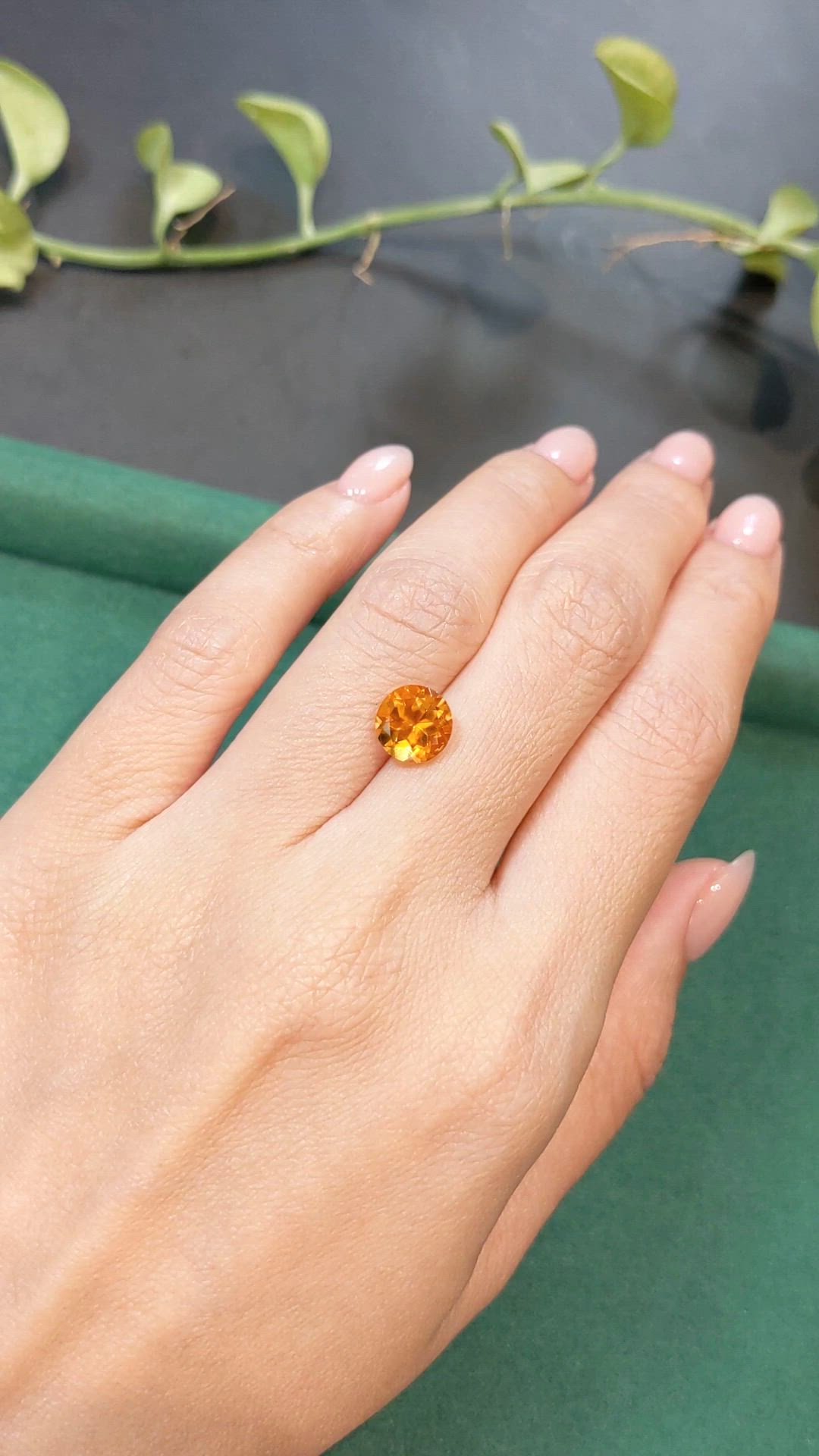 2.04 Ct. Yellowish Orange Citrine from Madagascar Size Video