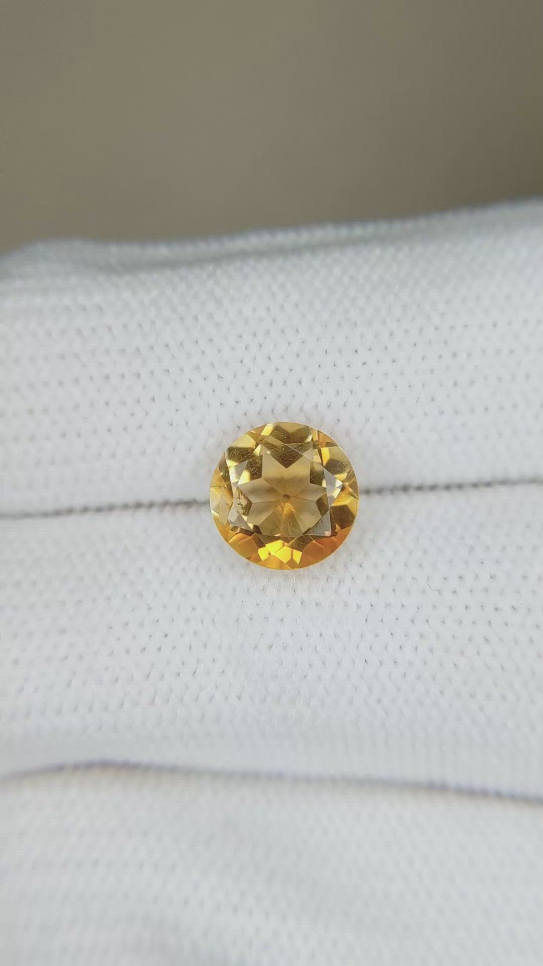 1.76 Ct. Orangish Yellow Citrine from Madagascar Size Video