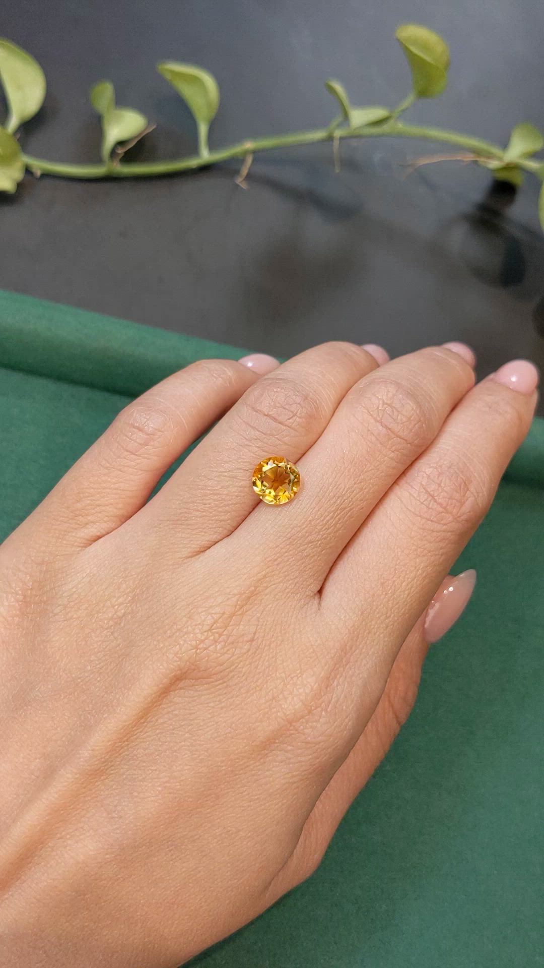 1.76 Ct. Orangish Yellow Citrine from Madagascar Size Video