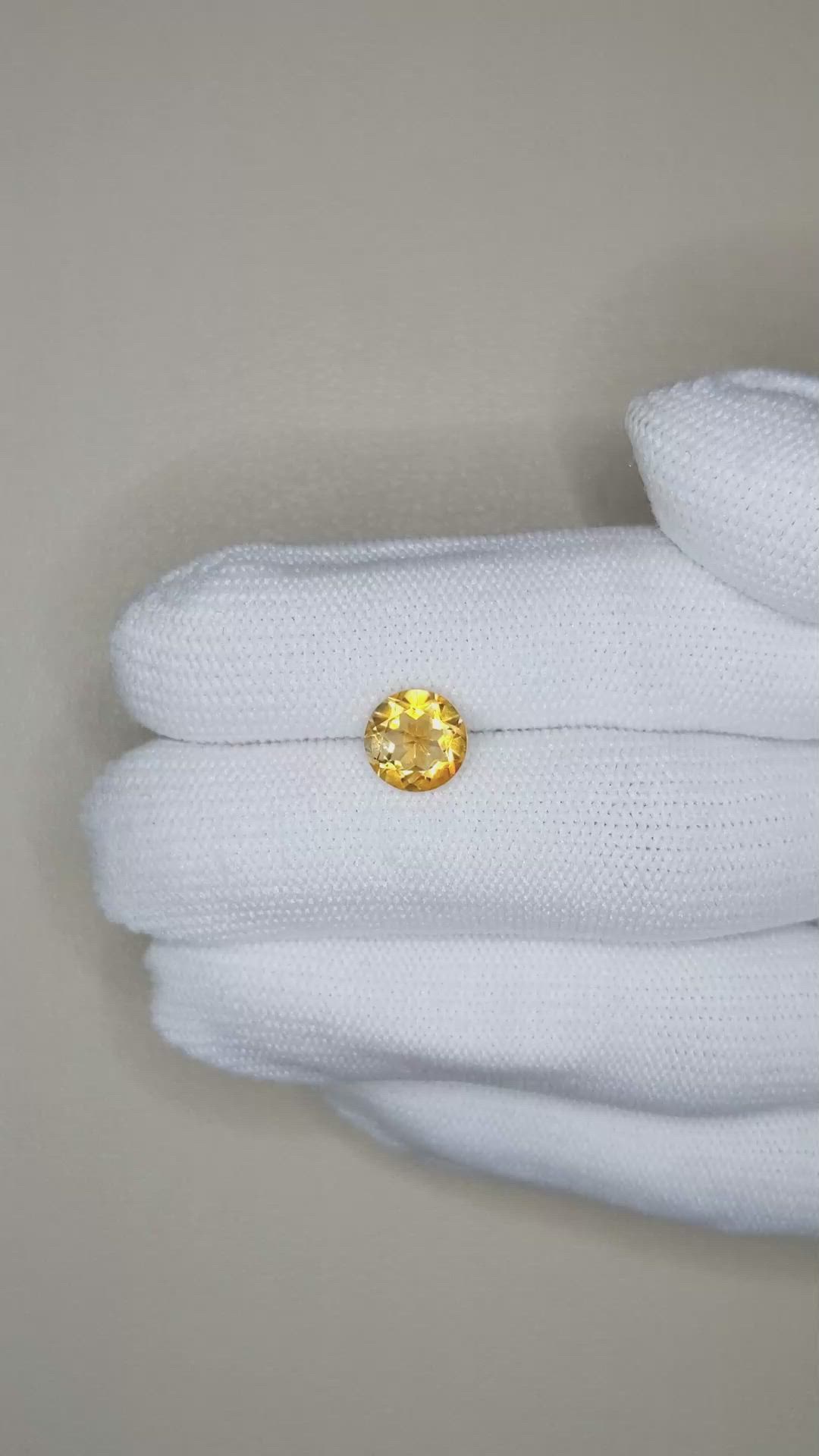 1.76 Ct. Orangish Yellow Citrine from Madagascar Size Video