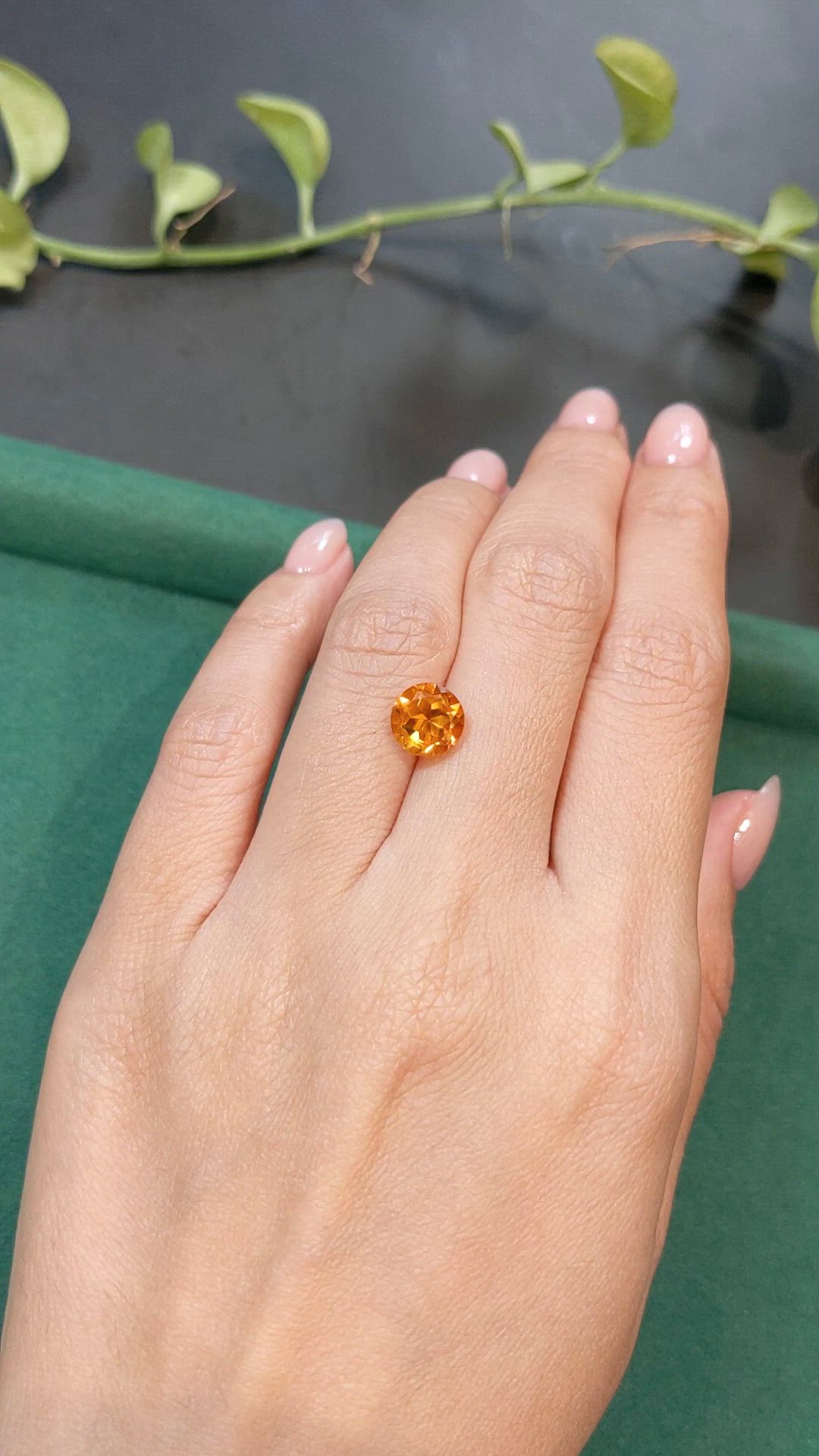 2.11 Ct. Yellowish Orange Citrine from Madagascar Size Video