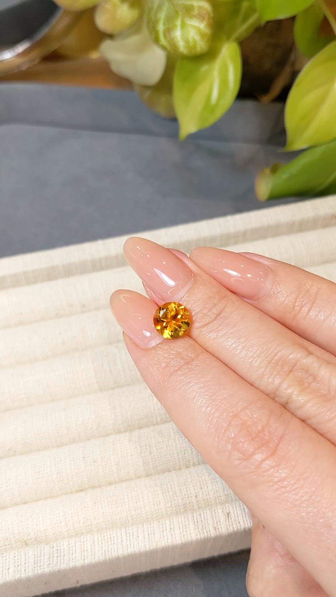1.97 Ct. Orangish Yellow Citrine from Madagascar Size Video