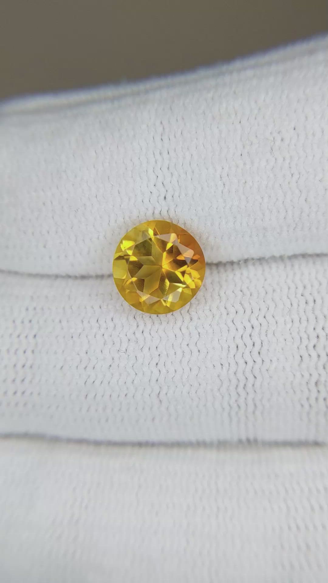 1.97 Ct. Orangish Yellow Citrine from Madagascar Size Video