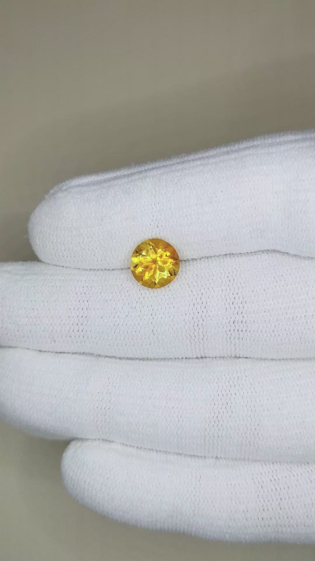 1.97 Ct. Orangish Yellow Citrine from Madagascar Size Video