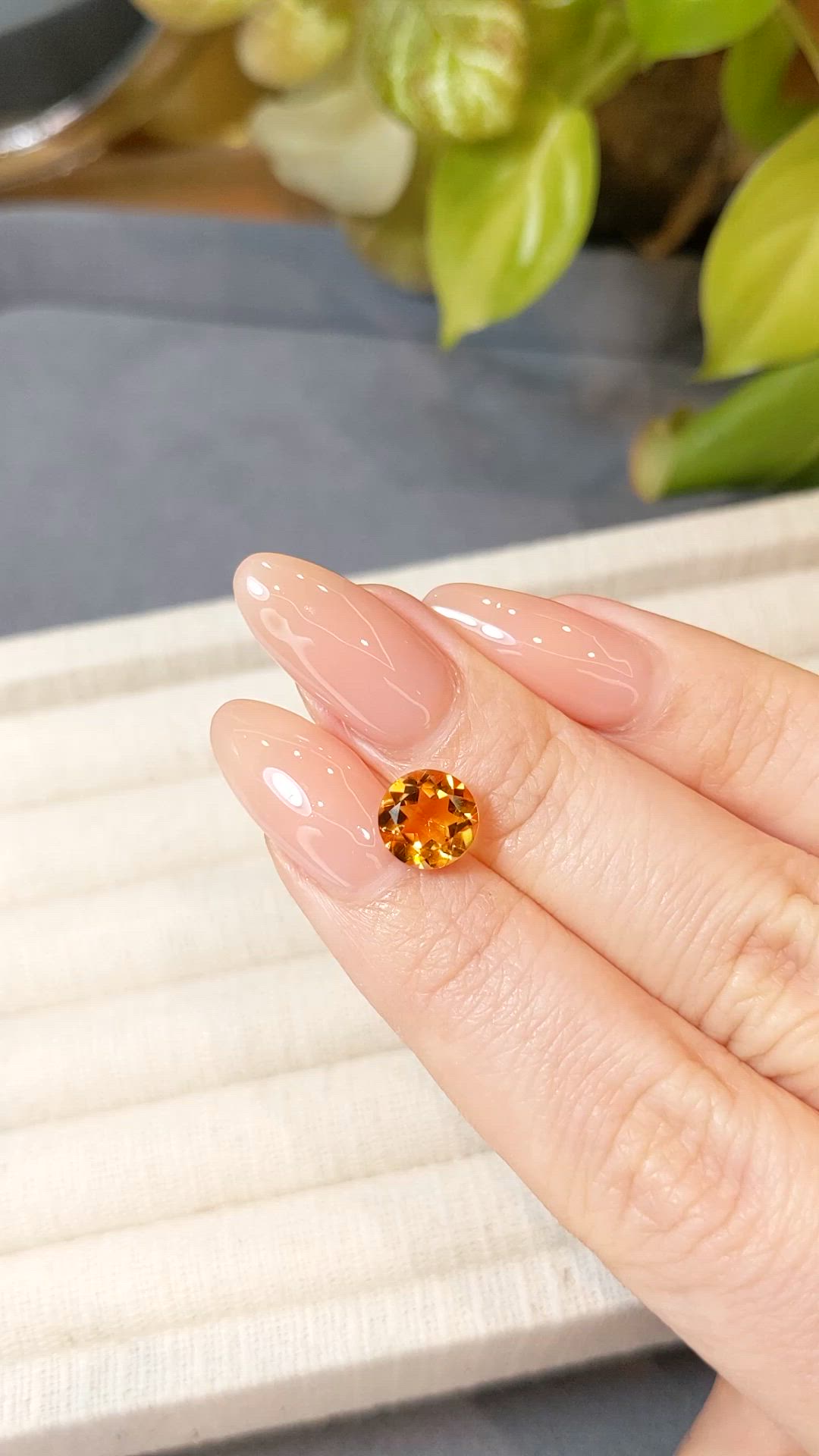 1.67 Ct. Orangish Yellow Citrine from Madagascar Size Video