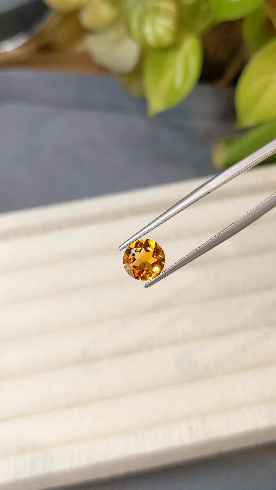 1.67 Ct. Orangish Yellow Citrine from Madagascar Size Video
