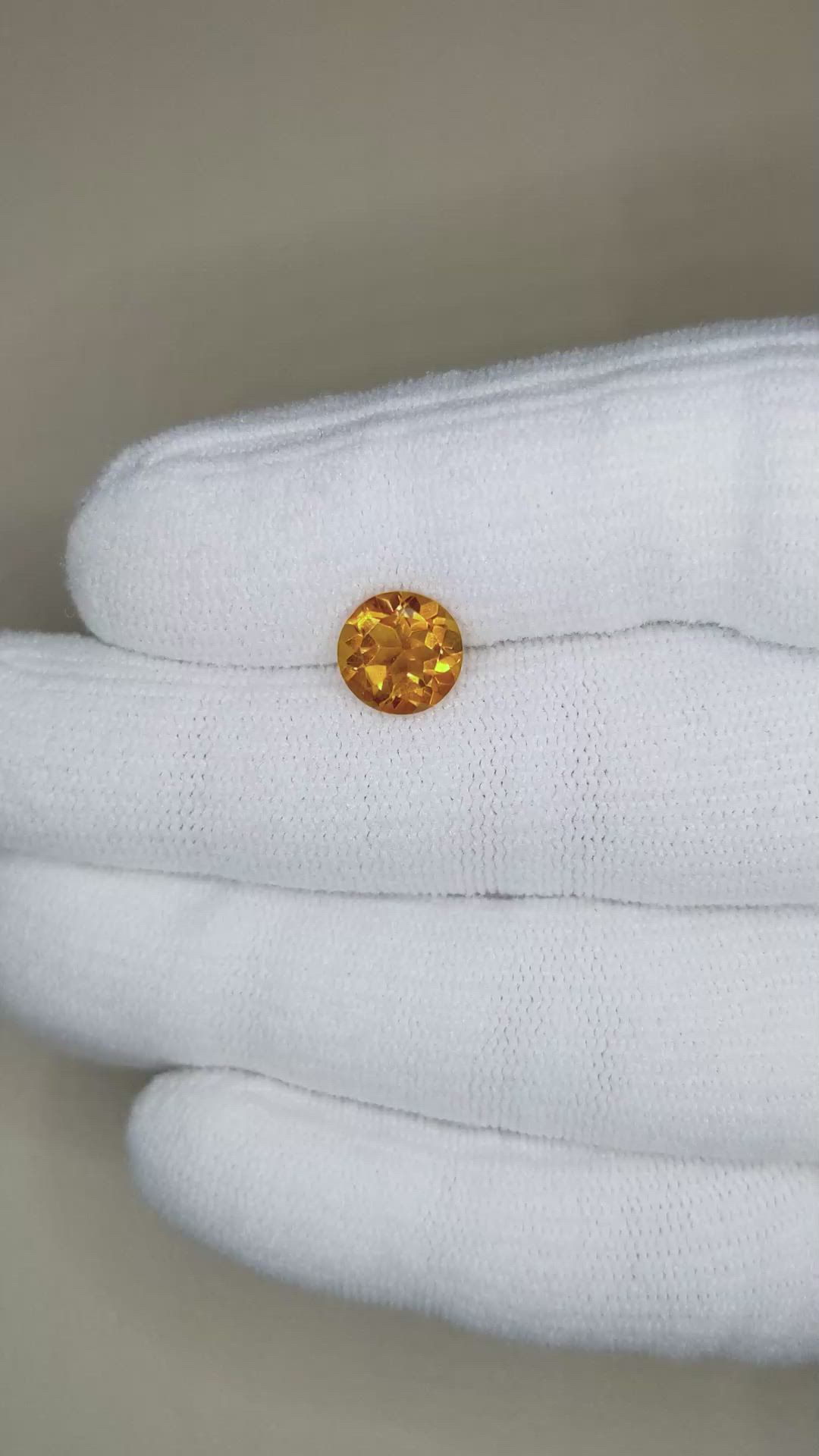 1.76 Ct. Yellowish Orange Citrine from Madagascar Size Video
