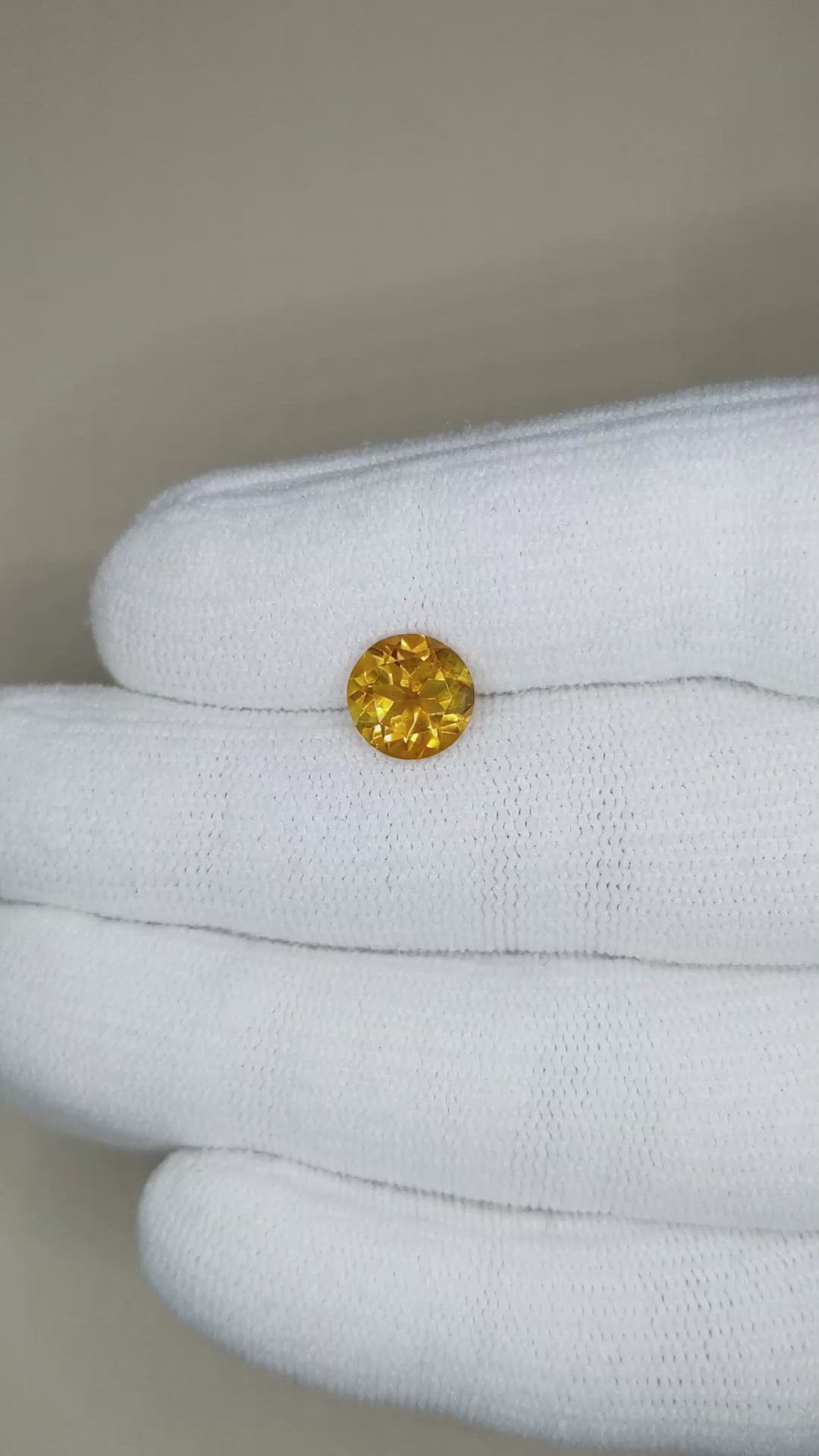1.81 Ct. Orangish Yellow Citrine from Madagascar Size Video
