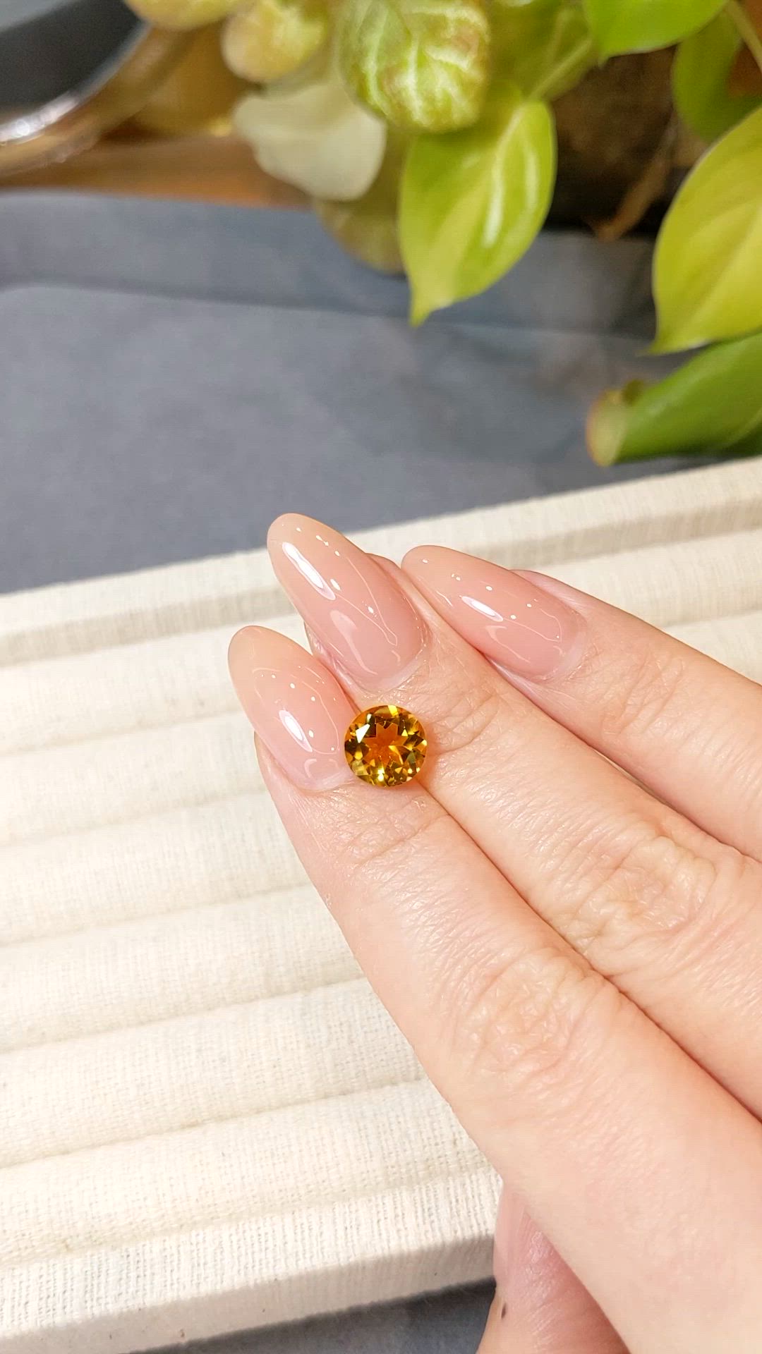 1.81 Ct. Orangish Yellow Citrine from Madagascar Size Video