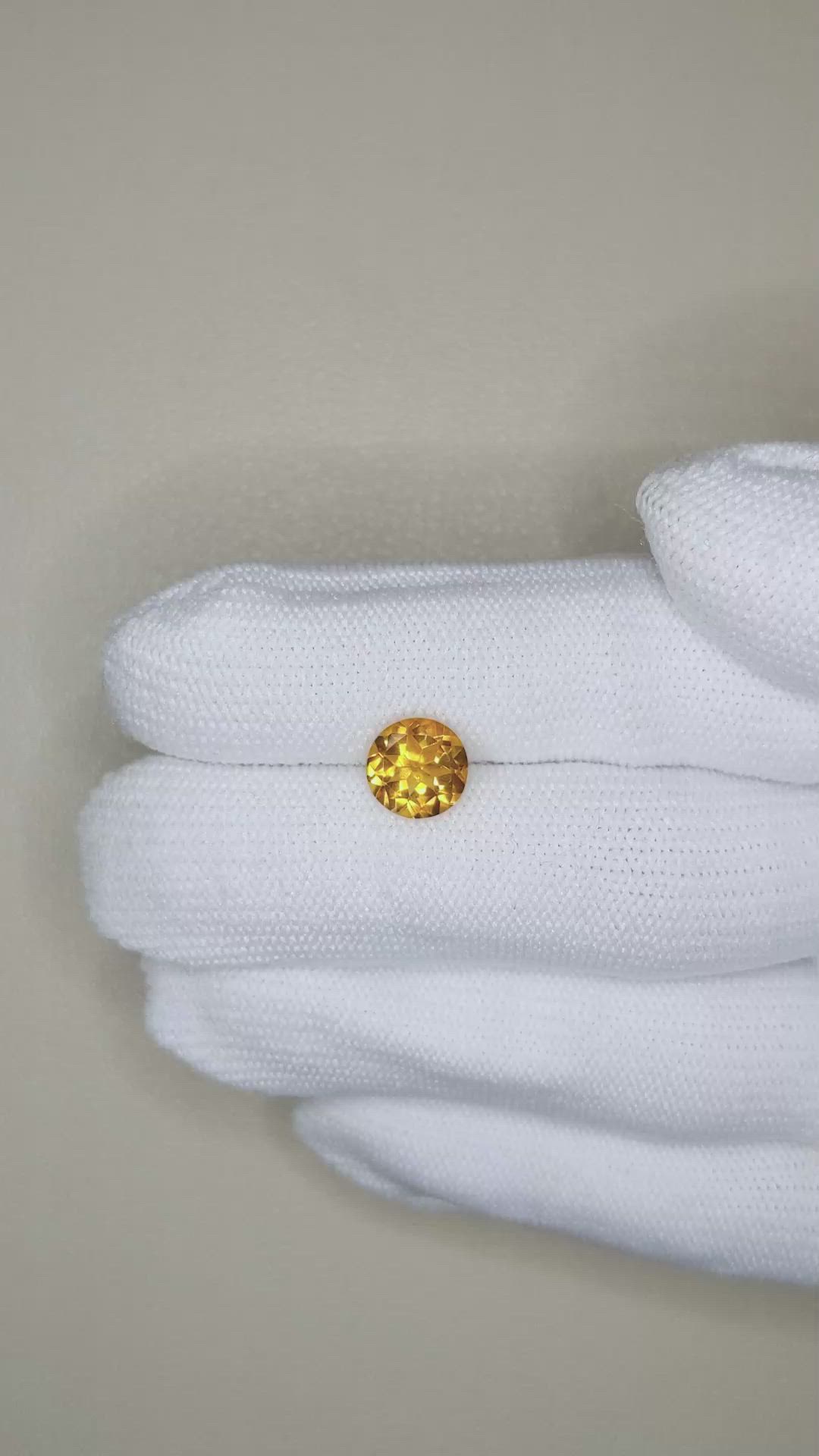 1.70 Ct. Orangish Yellow Citrine from Madagascar Size Video
