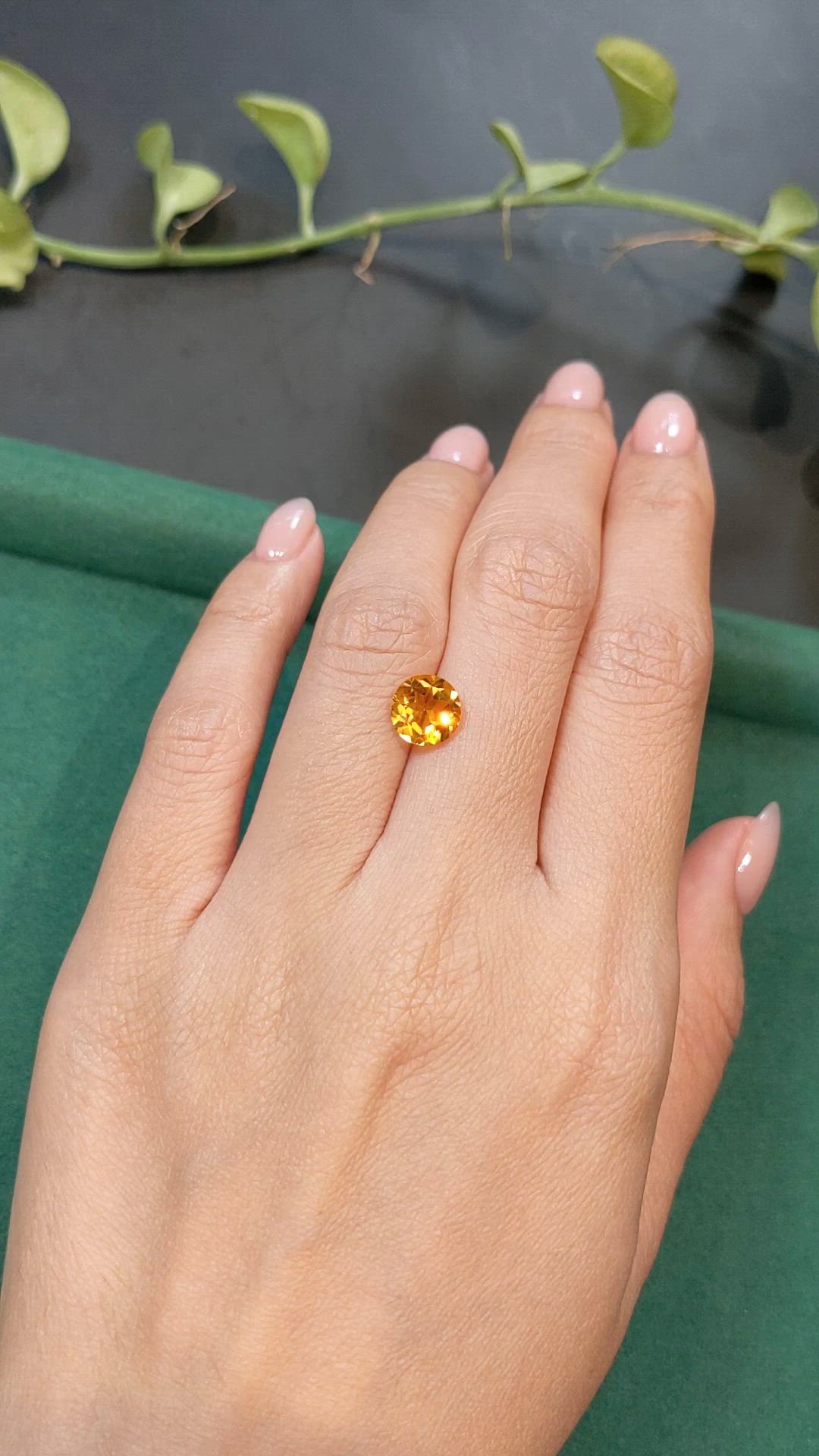 1.70 Ct. Orangish Yellow Citrine from Madagascar Size Video