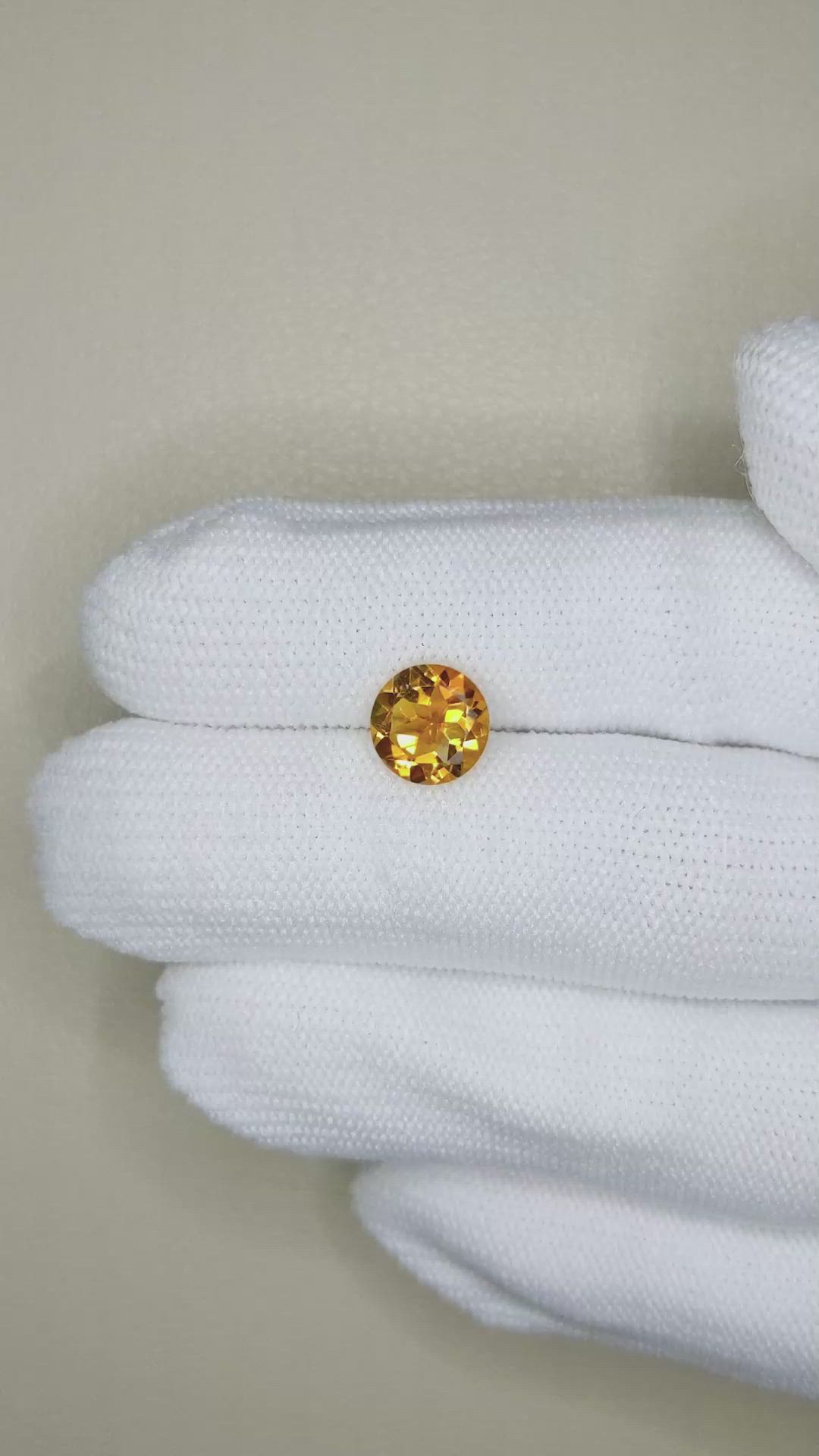 1.66 Ct. Orangish Yellow Citrine from Madagascar Size Video