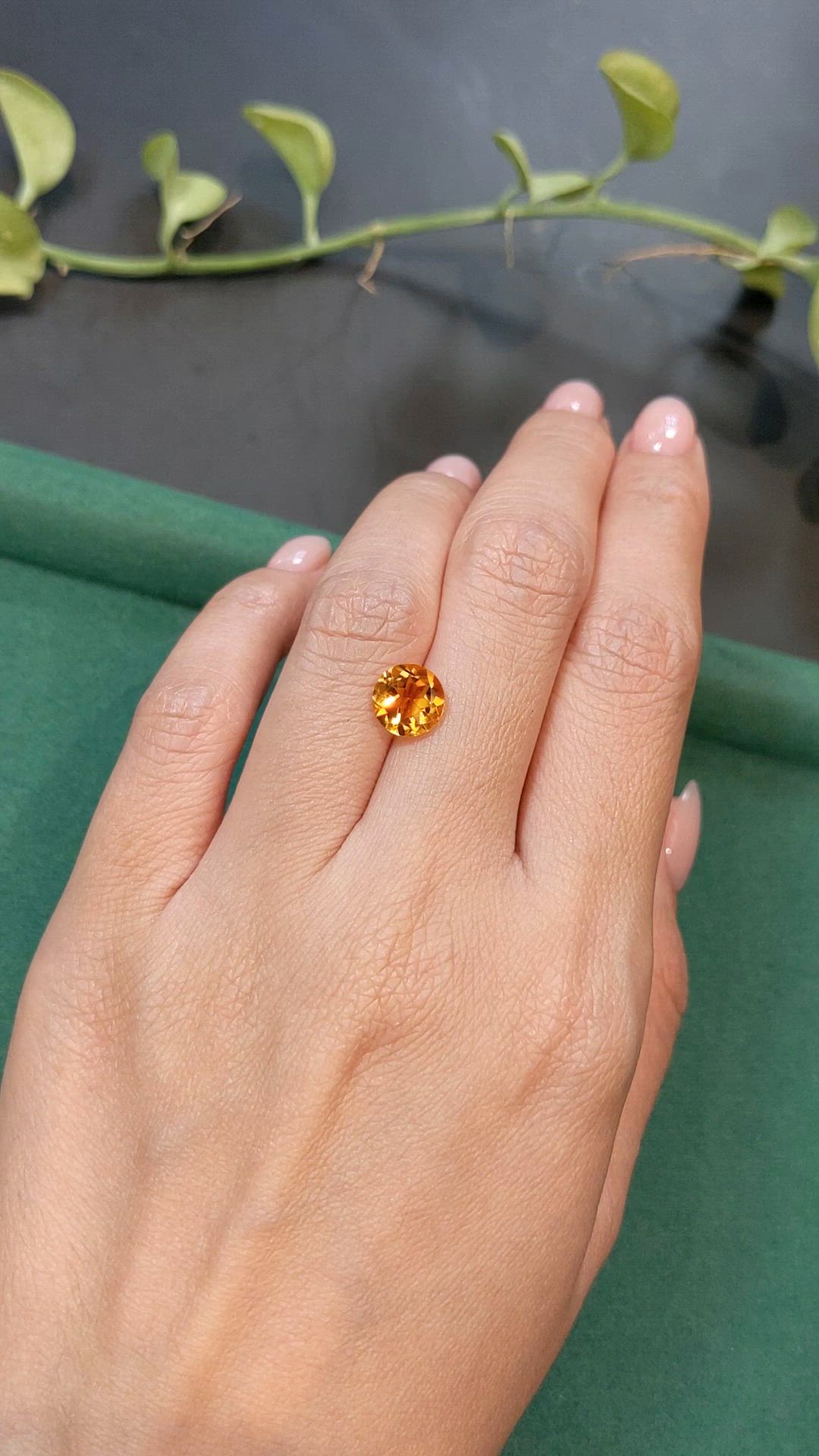 1.66 Ct. Orangish Yellow Citrine from Madagascar Size Video