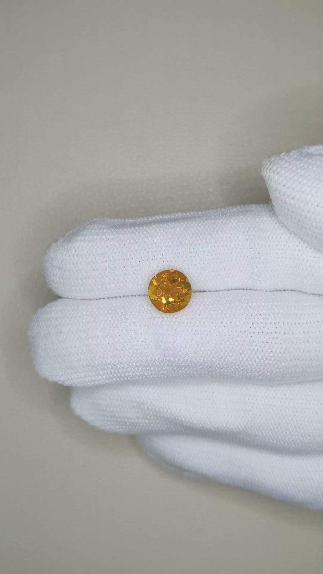 1.89 Ct. Orangish Yellow Citrine from Madagascar Size Video