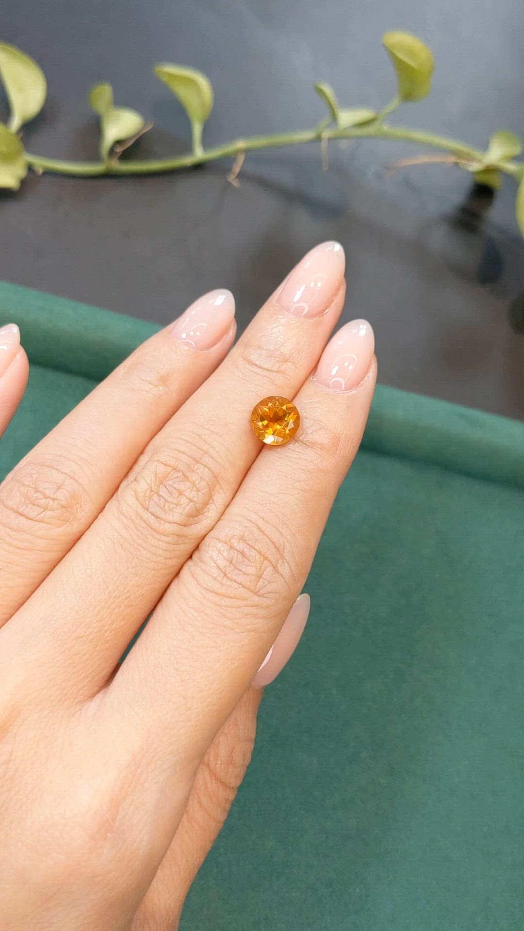 1.89 Ct. Orangish Yellow Citrine from Madagascar Size Video