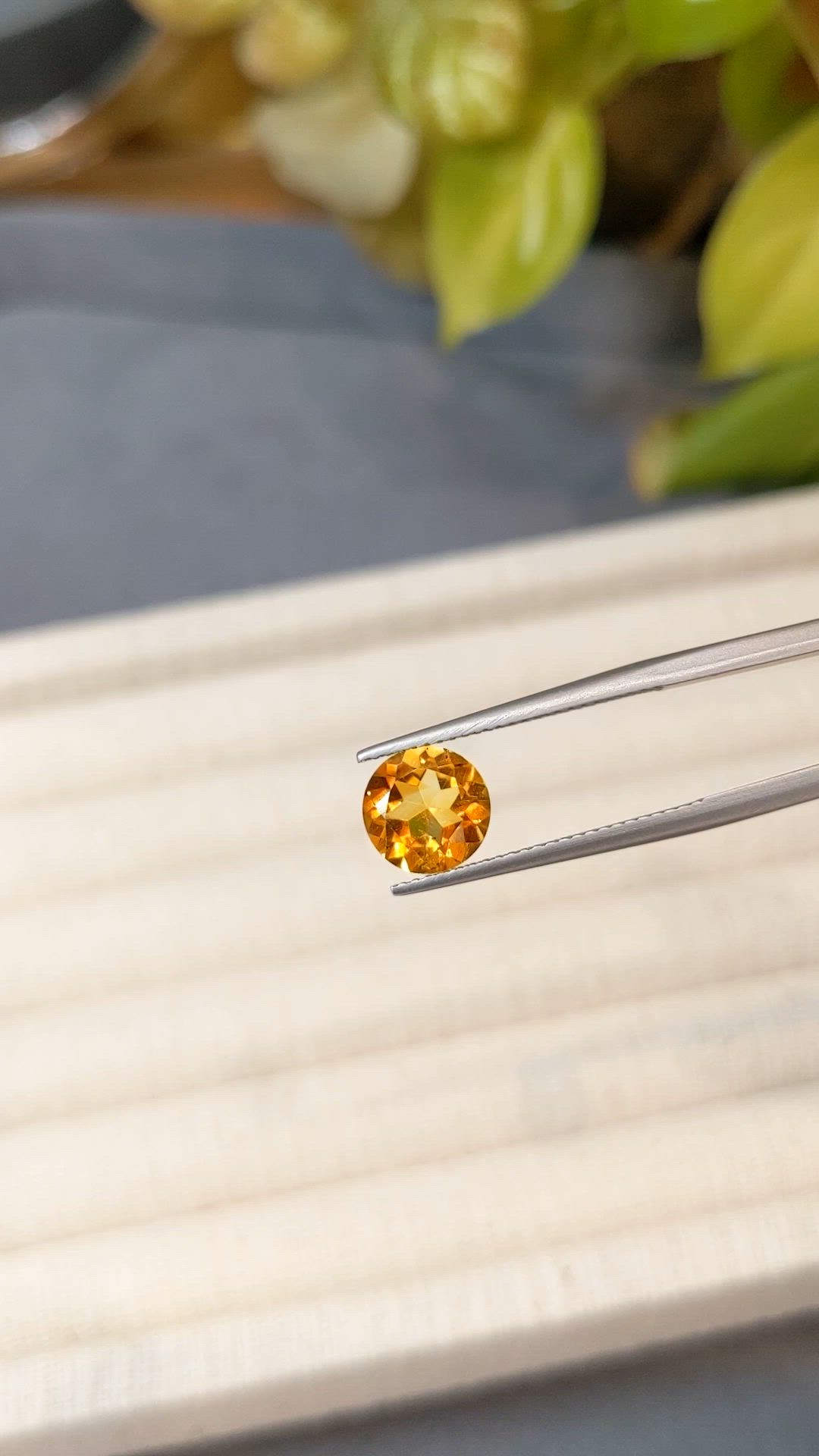 1.97 Ct. Orangish Yellow Citrine from Madagascar Size Video