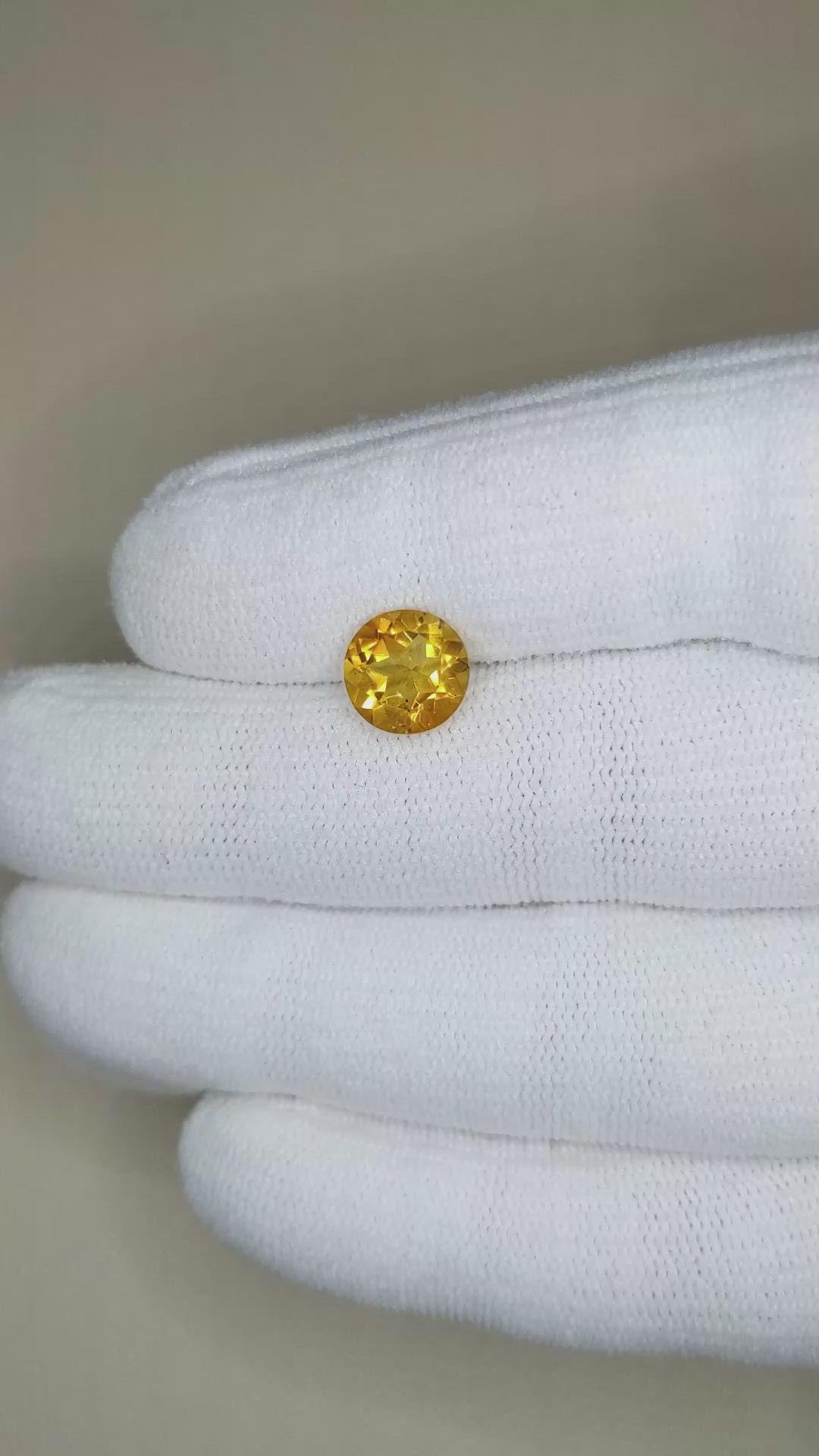 1.97 Ct. Orangish Yellow Citrine from Madagascar Size Video