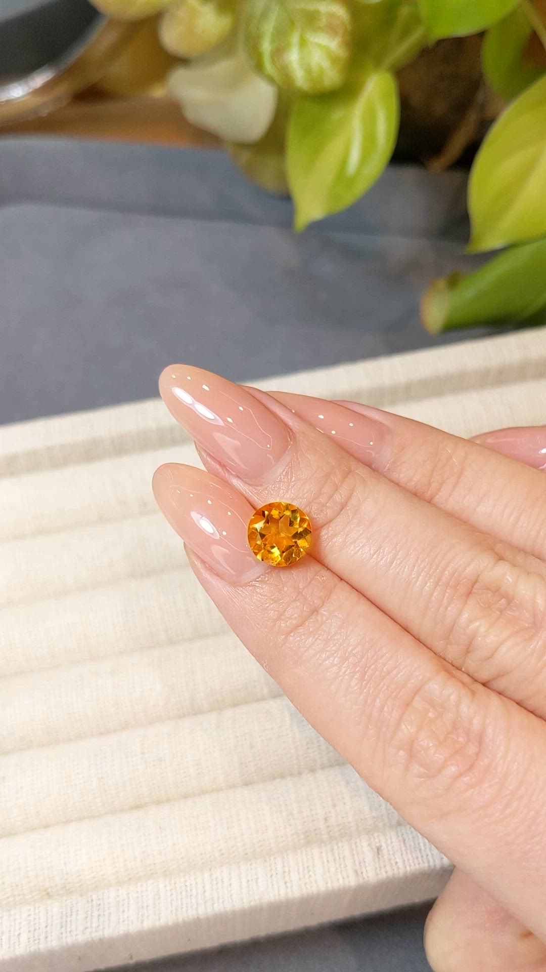 1.97 Ct. Orangish Yellow Citrine from Madagascar Size Video