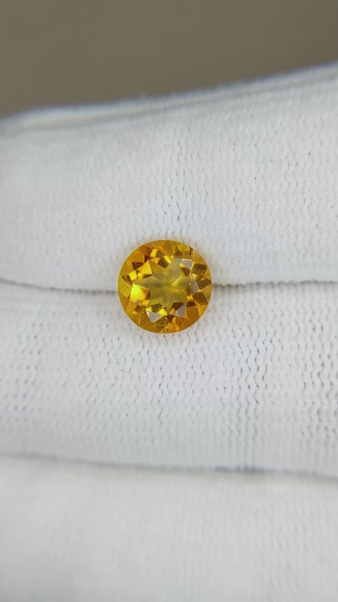 1.97 Ct. Orangish Yellow Citrine from Madagascar Size Video