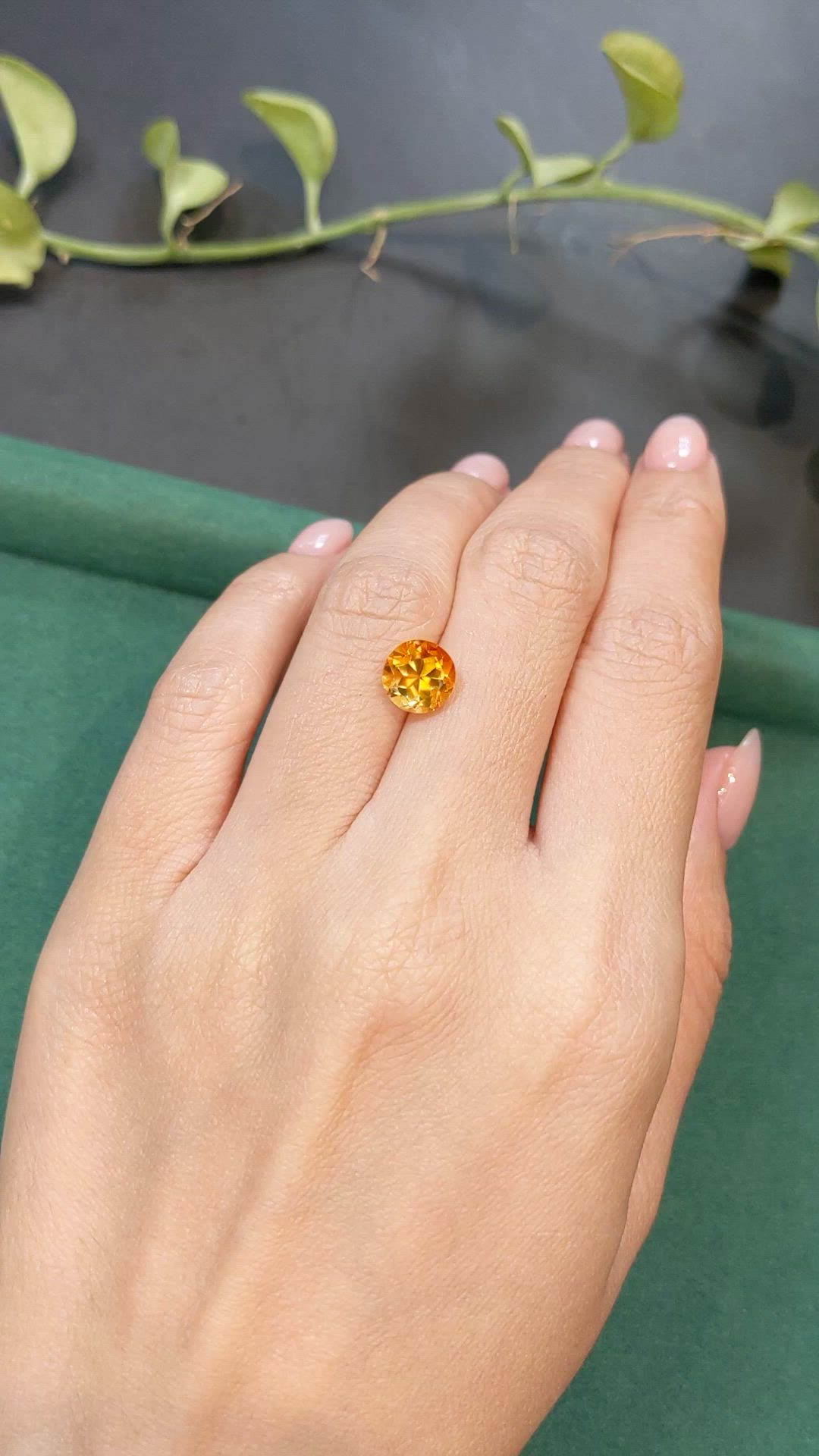 2.20 Ct. Orangish Yellow Citrine from Madagascar Size Video
