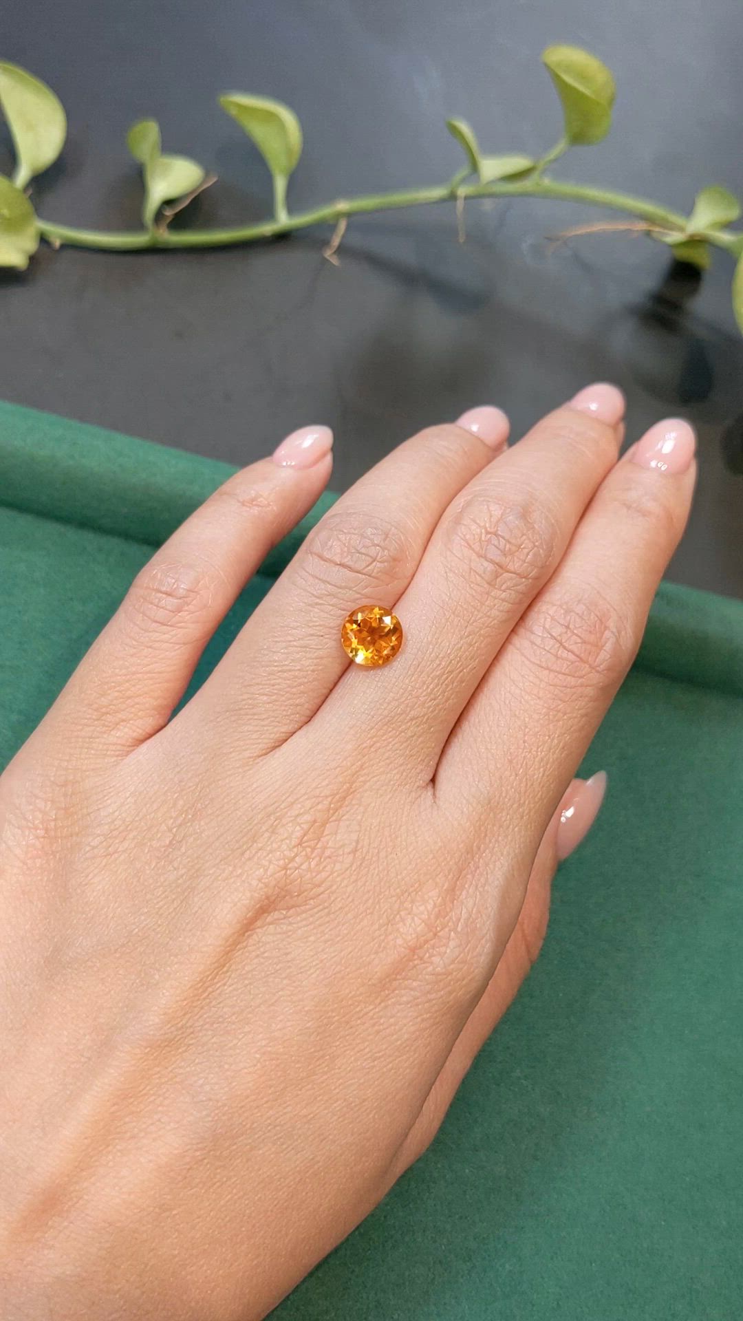 1.73 Ct. Yellowish Orange Citrine from Madagascar Size Video
