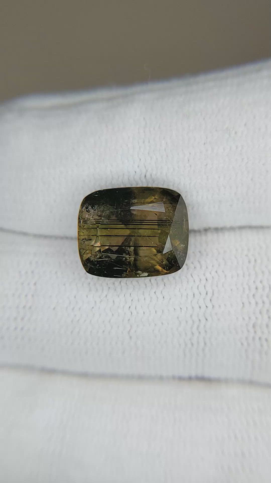 7.06 Ct. Greenish Brown Tourmaline from Afghanistan Size Video