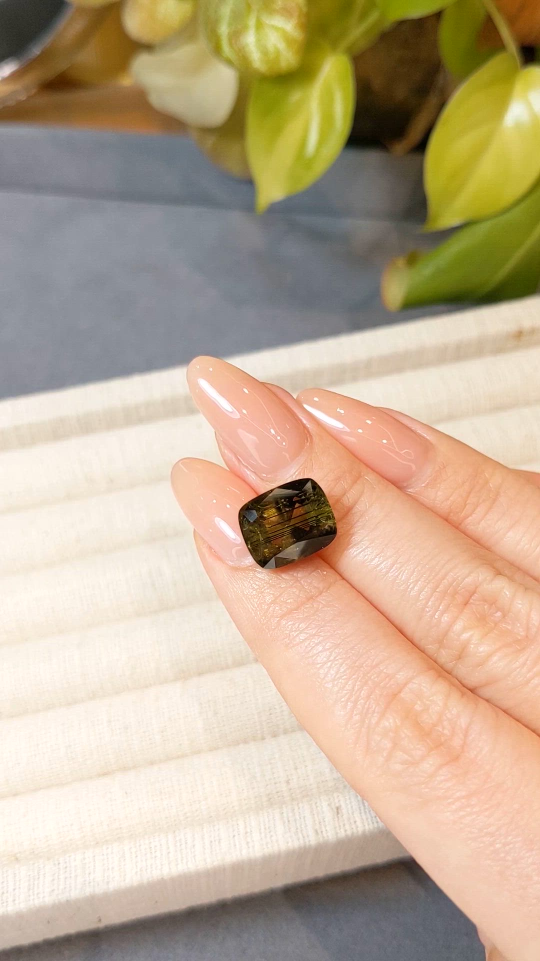 7.06 Ct. Greenish Brown Tourmaline from Afghanistan Size Video