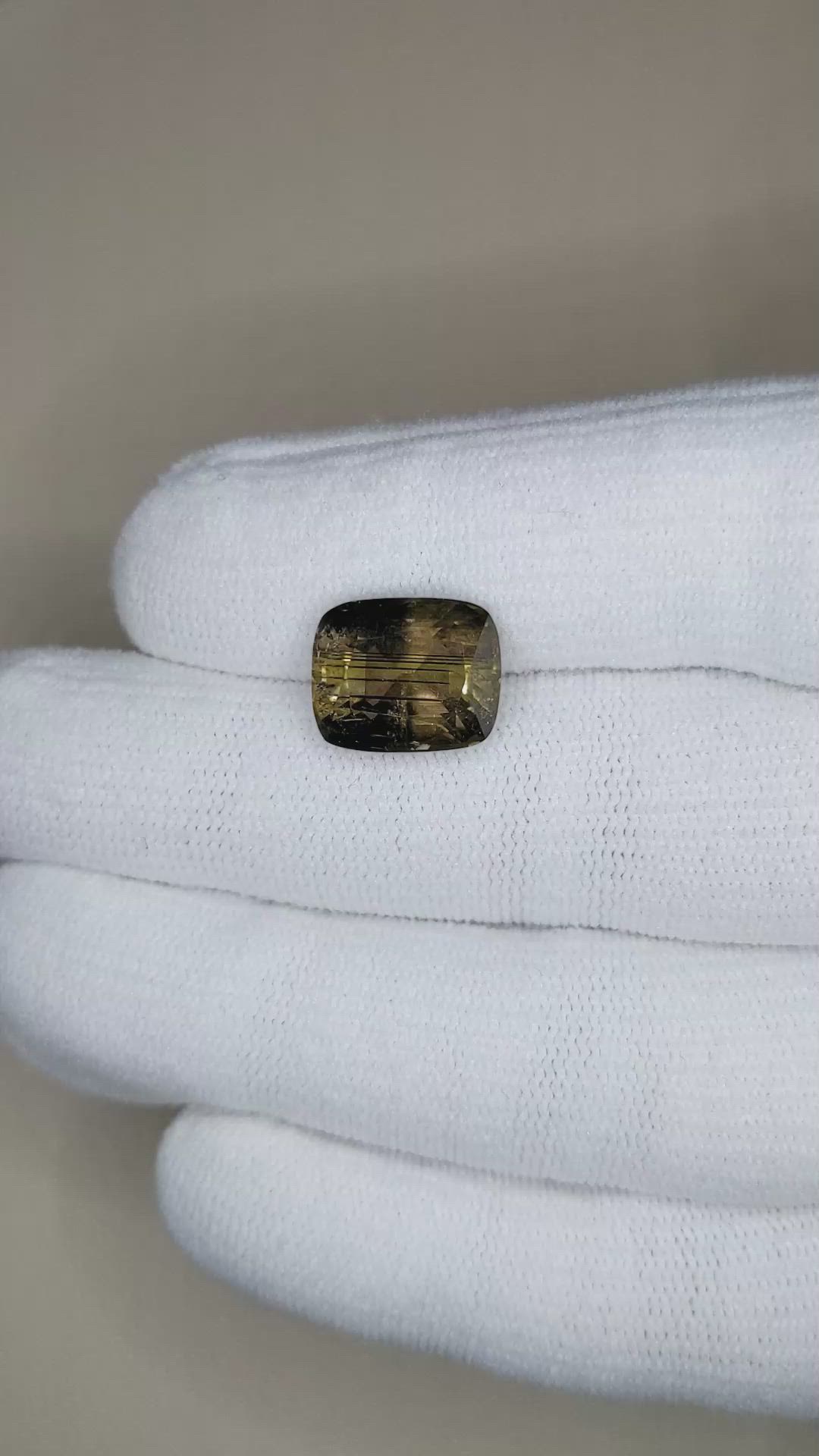 7.06 Ct. Greenish Brown Tourmaline from Afghanistan Size Video