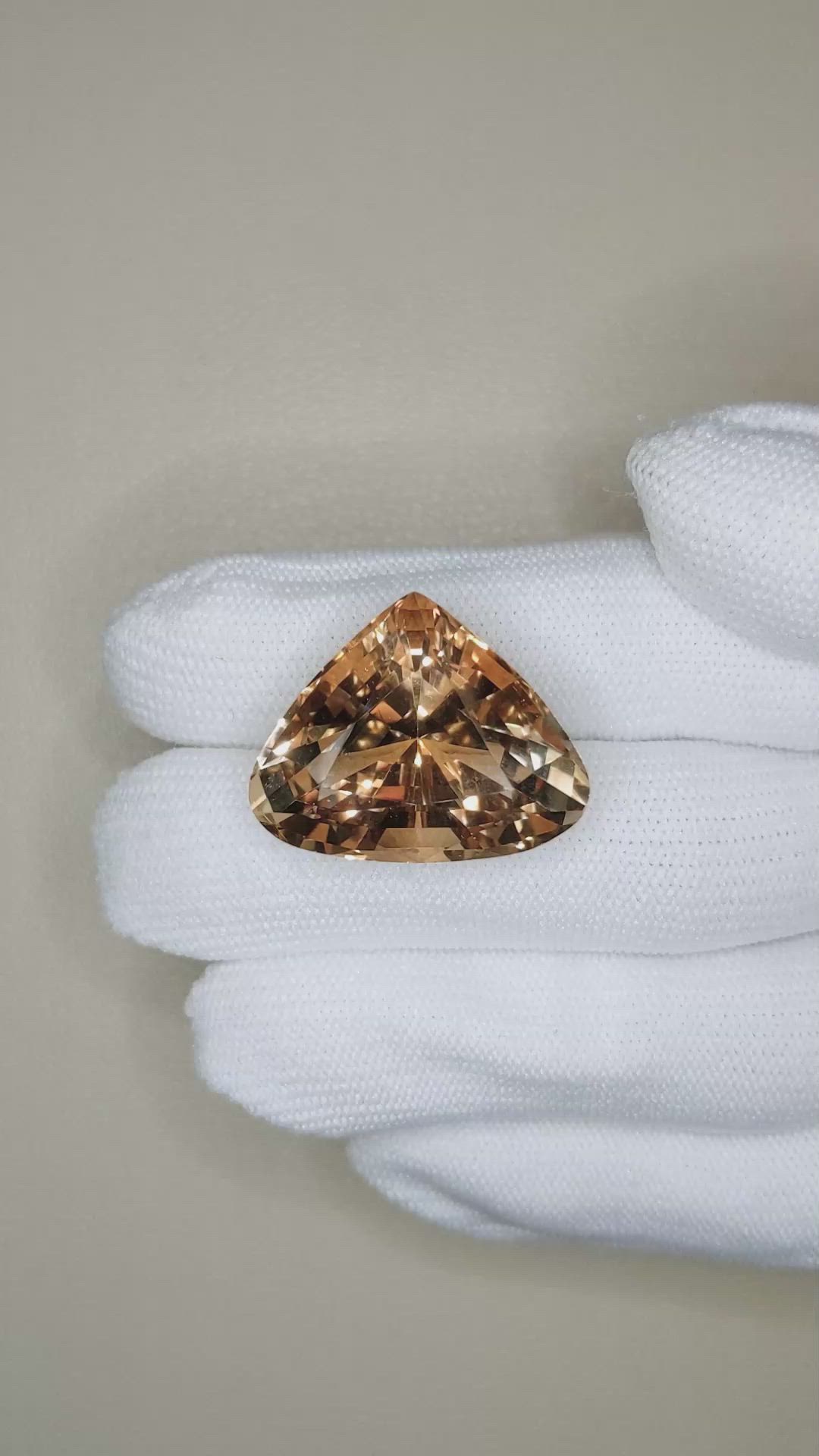 43.98 Ct. Reddish Orange Imperial Topaz from Pakistan Size Video