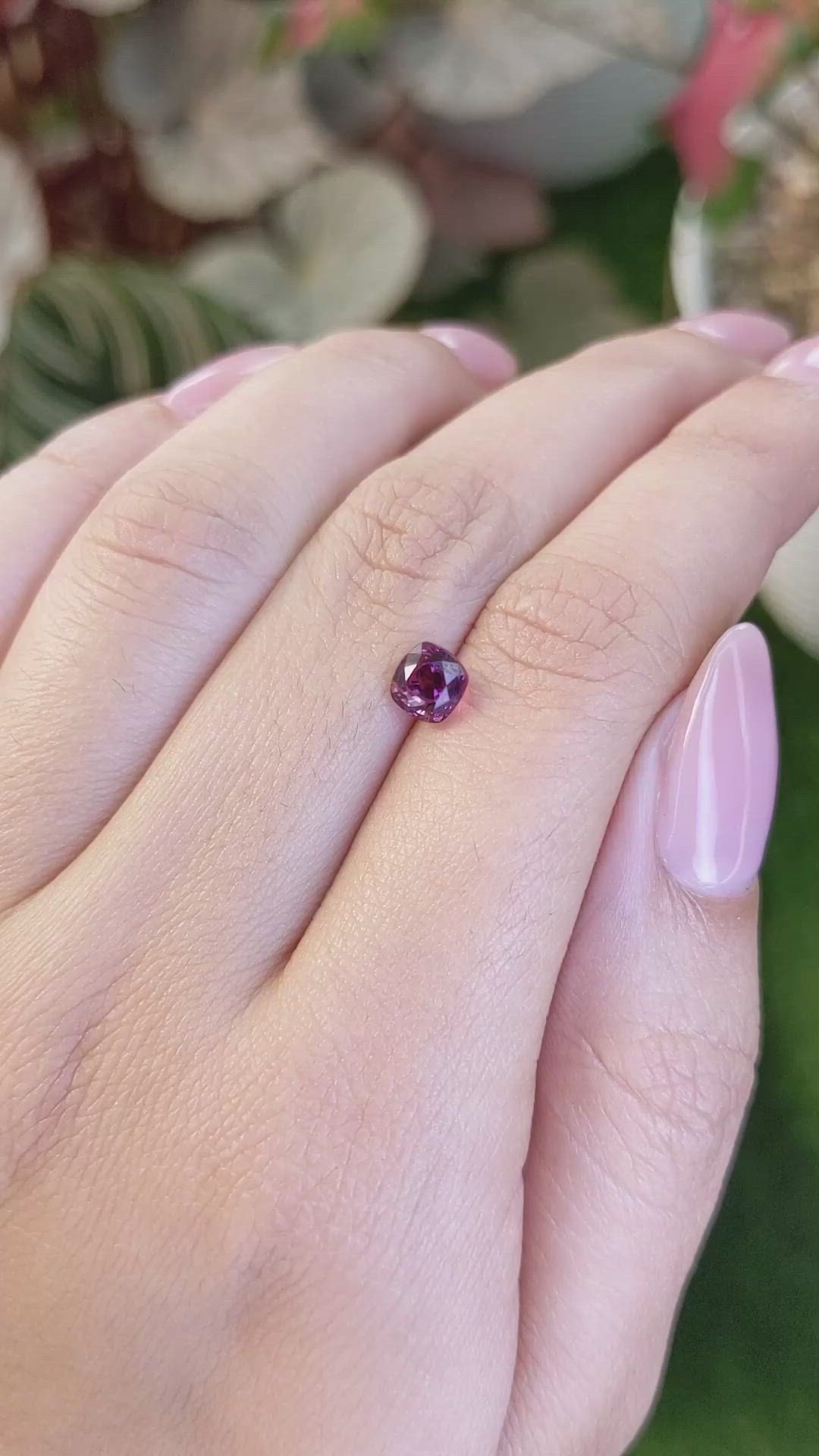 1.20 Ct. Purplish Pink Rhodolite Garnet from Ceylon (Sri Lanka) Size Video