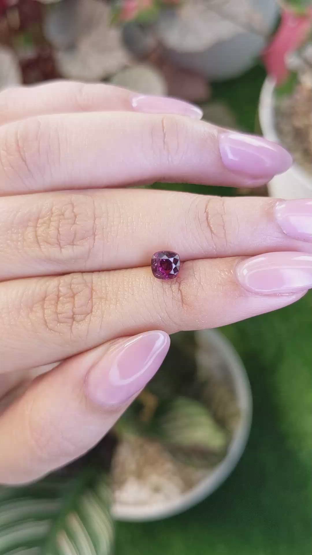 1.20 Ct. Purplish Pink Rhodolite Garnet from Ceylon (Sri Lanka) Size Video