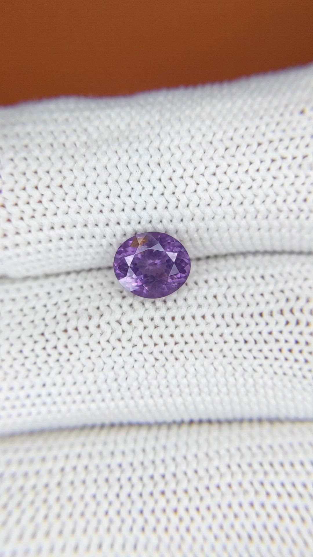 1.58 Ct. Pinkish Purple Spinel from Ceylon (Sri Lanka) Size Video