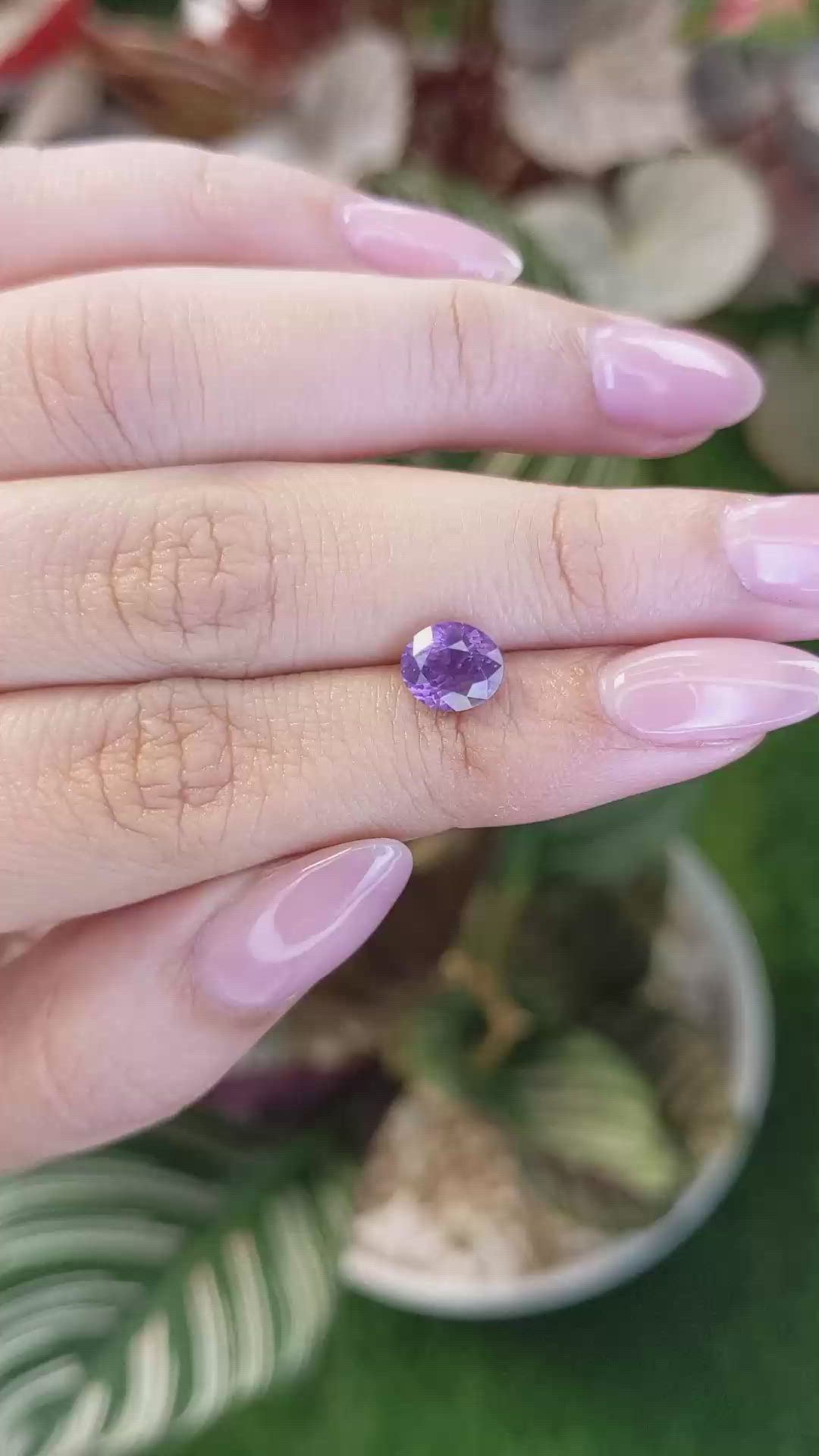 1.58 Ct. Pinkish Purple Spinel from Ceylon (Sri Lanka) Size Video