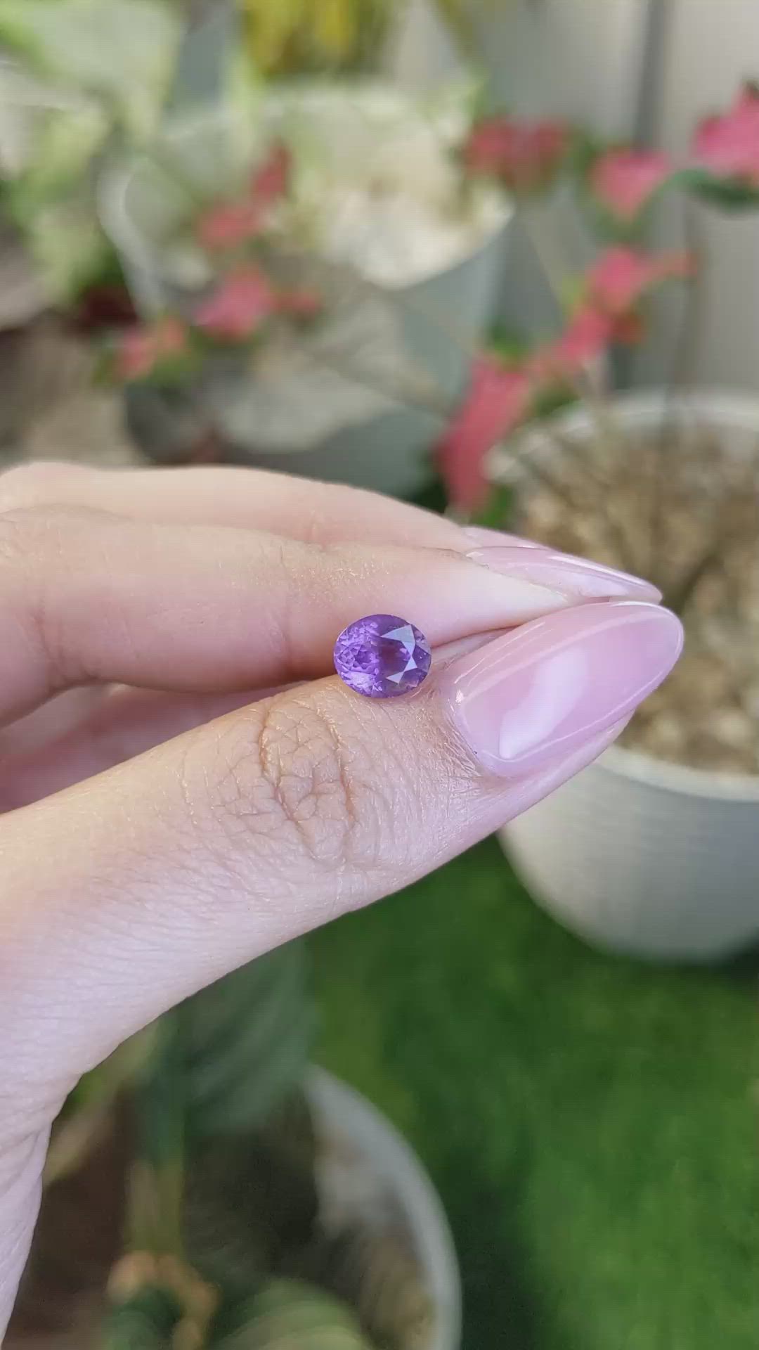 1.58 Ct. Pinkish Purple Spinel from Ceylon (Sri Lanka) Size Video