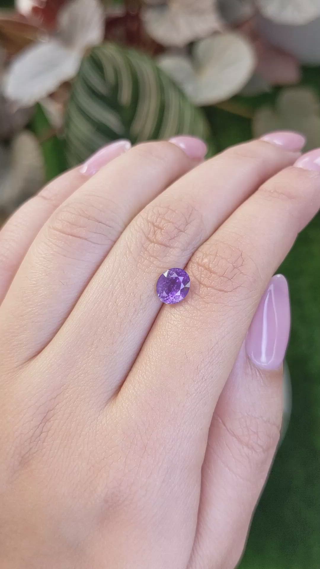 1.58 Ct. Pinkish Purple Spinel from Ceylon (Sri Lanka) Size Video