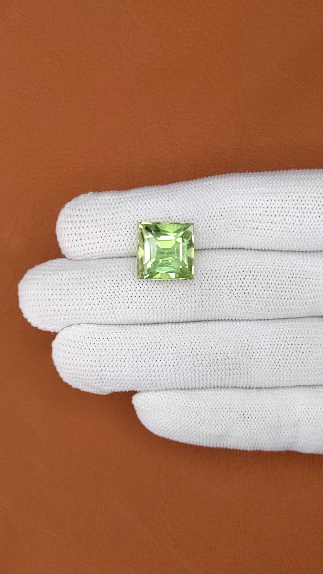 13.07 Ct. Yellowish Green Prasiolite from Brazil Size Video
