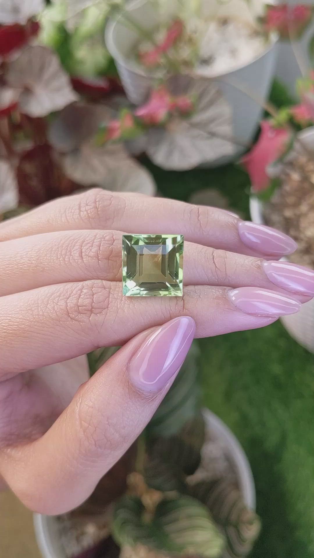 15.55 Ct. Green Prasiolite from Brazil Size Video