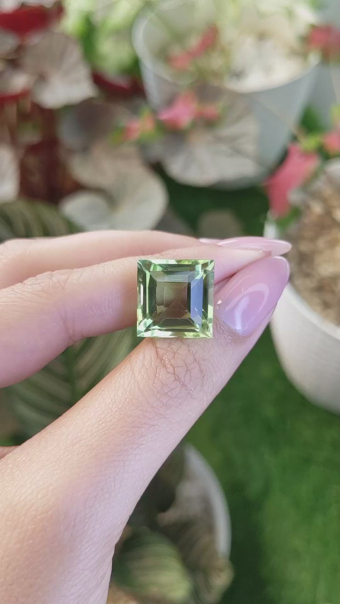15.55 Ct. Green Prasiolite from Brazil Size Video