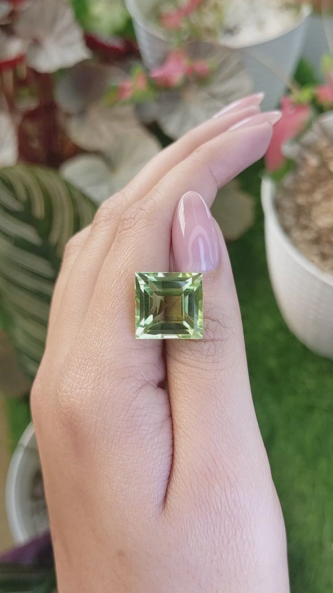 15.55 Ct. Green Prasiolite from Brazil Size Video