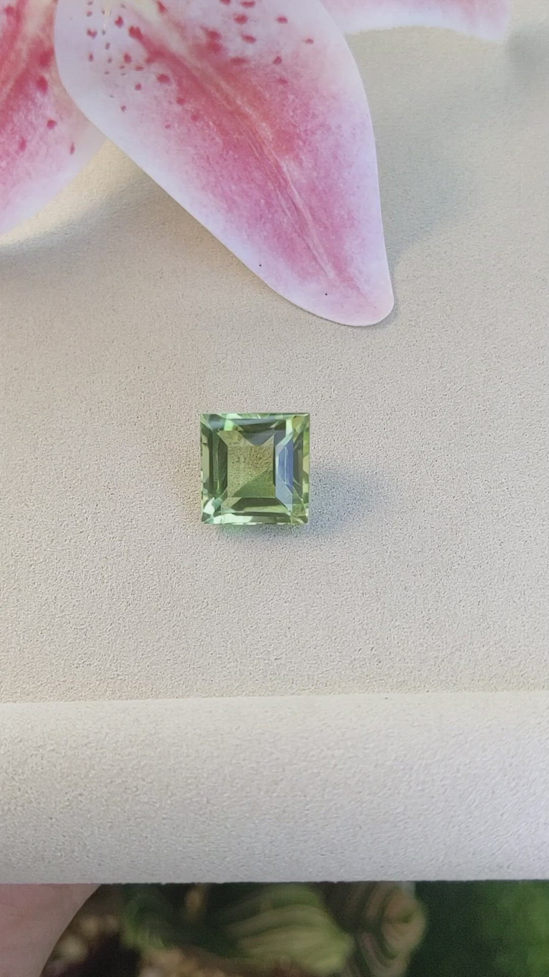 15.55 Ct. Green Prasiolite from Brazil Size Video