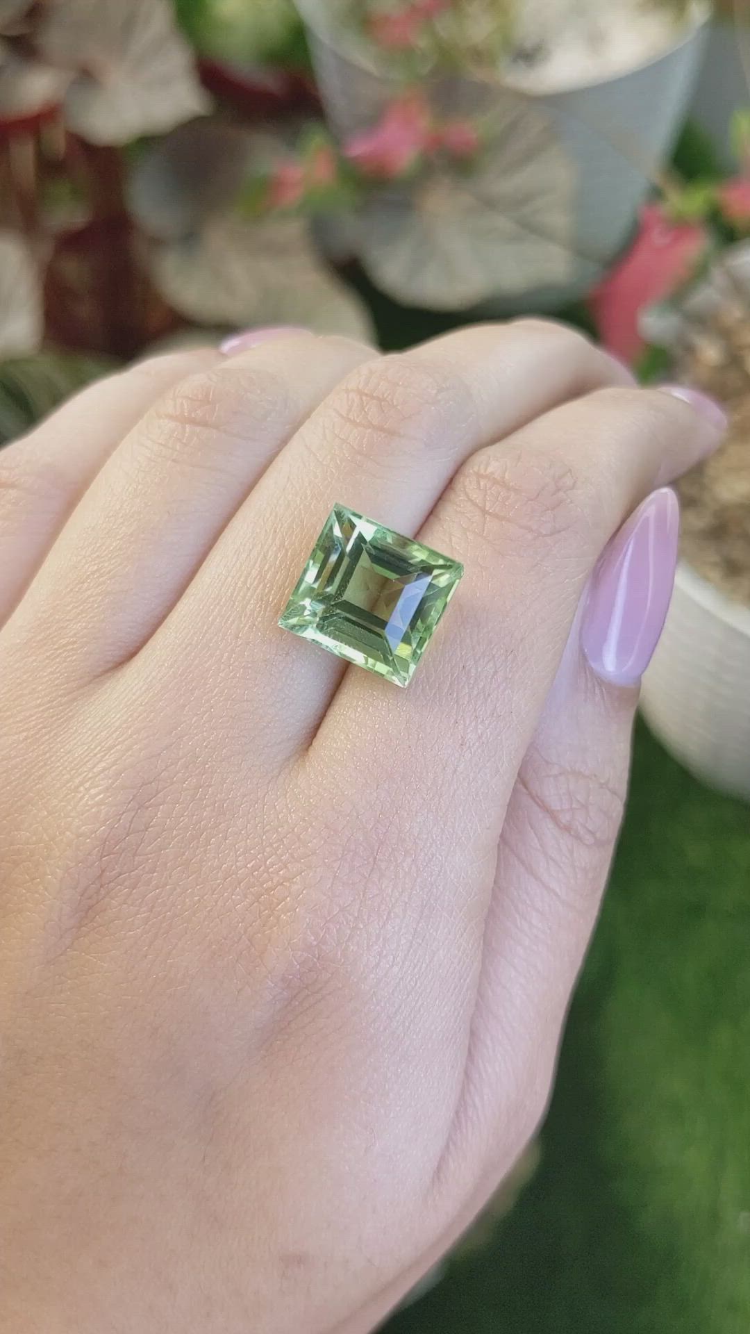 11.08 Ct. Green Prasiolite from Brazil Size Video