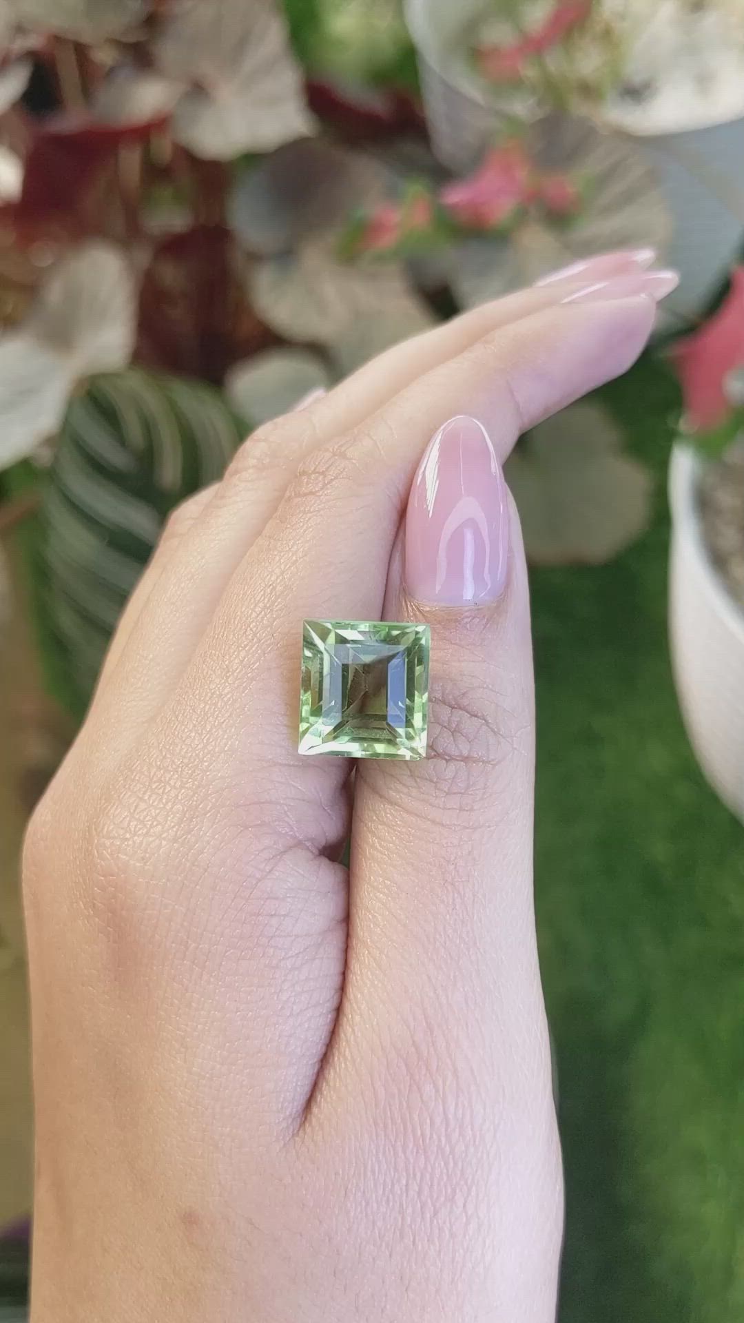 11.08 Ct. Green Prasiolite from Brazil Size Video